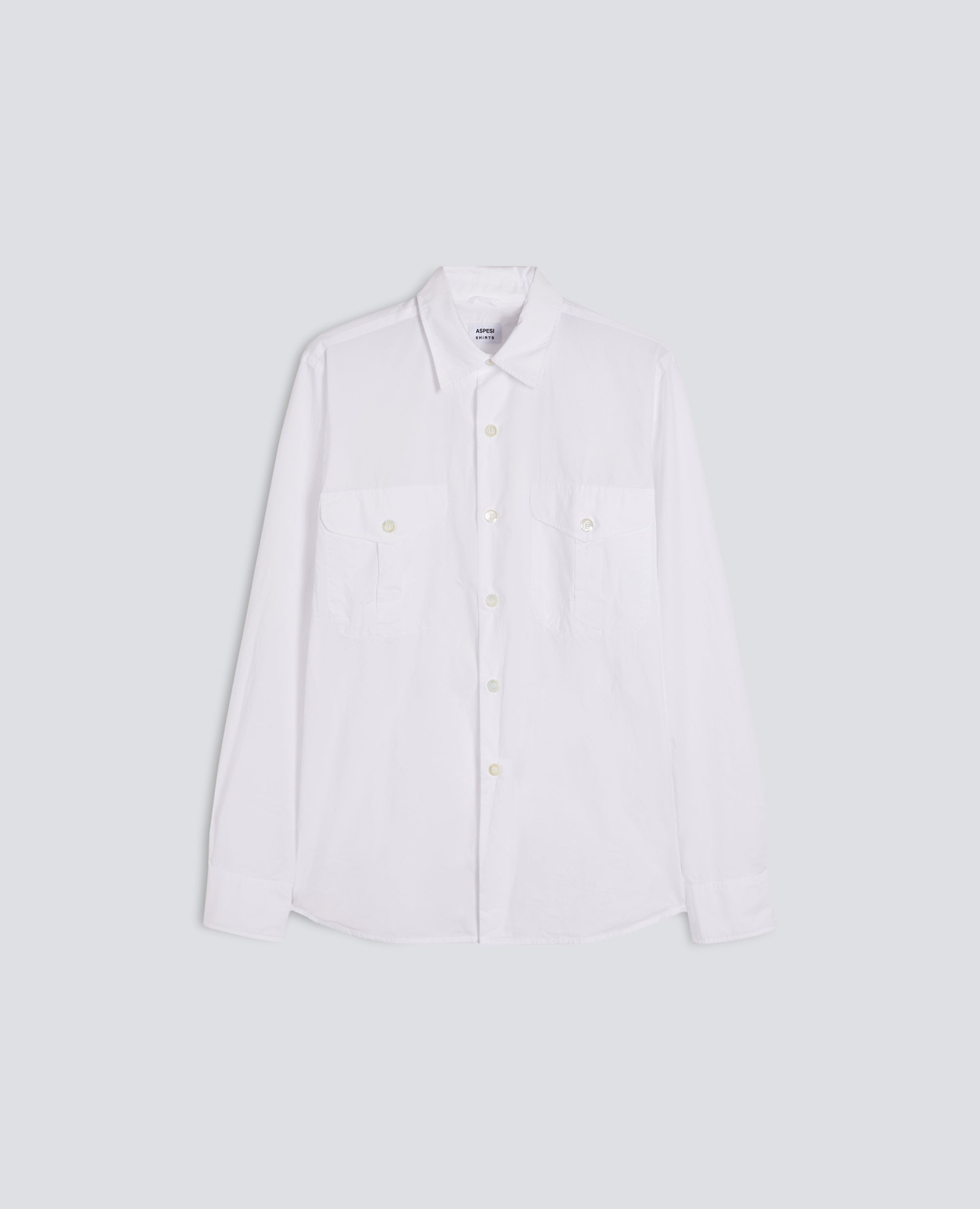 CAMISA DE ALGODON DE POPELINA TENIDA CON PRENDAS - BIANCO - ASPESI