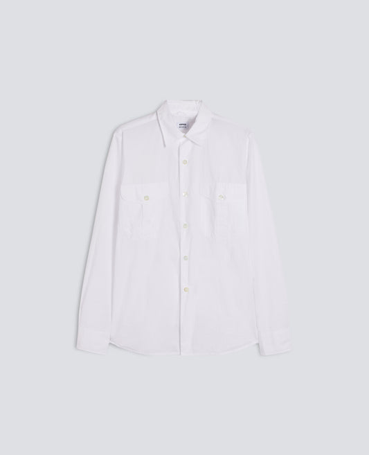 CAMICIA IN POPELINE DI COTONE TINTO CAPO - BIANCO - ASPESI