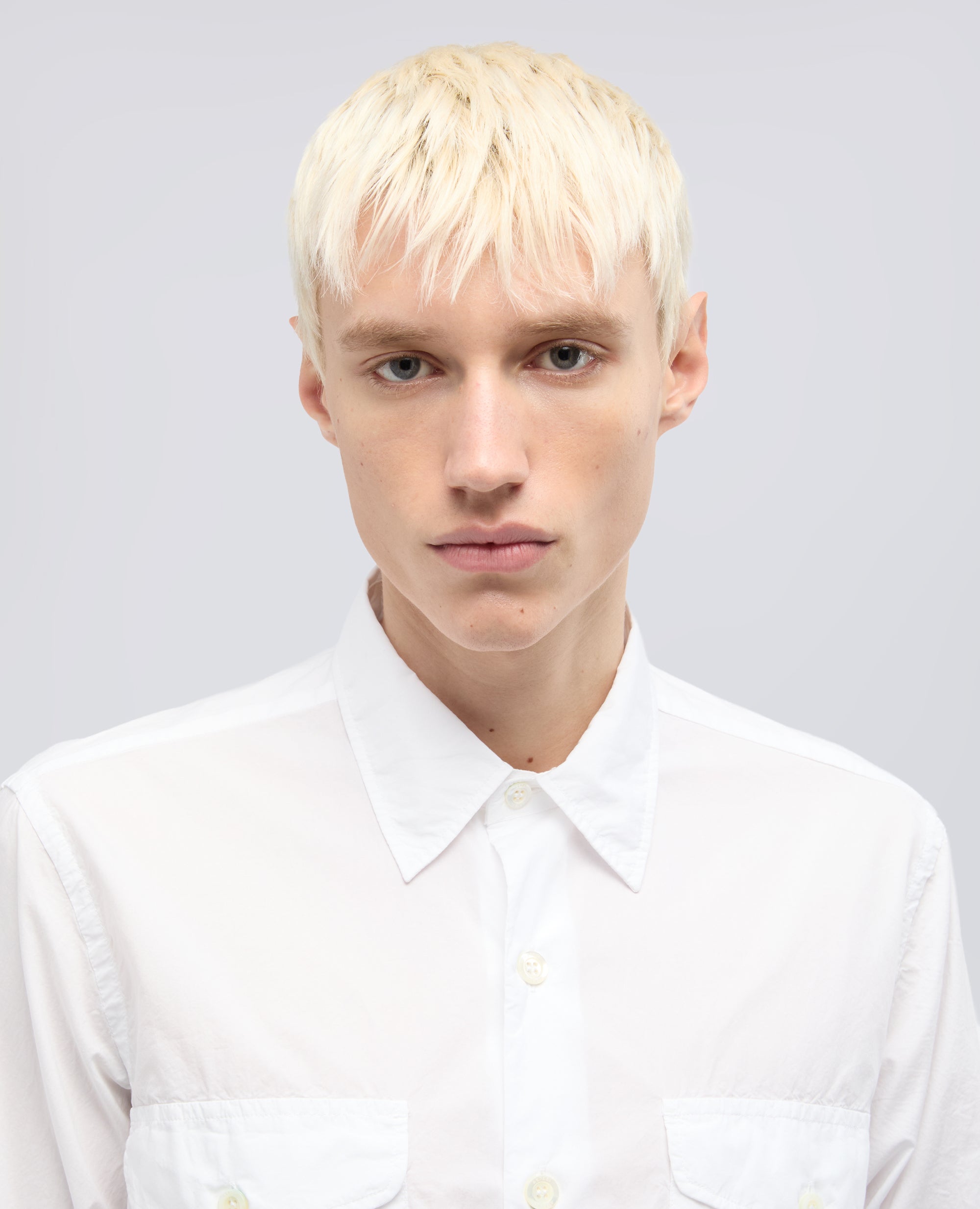 CAMISA DE ALGODON DE POPELINA TENIDA CON PRENDAS - BIANCO - ASPESI