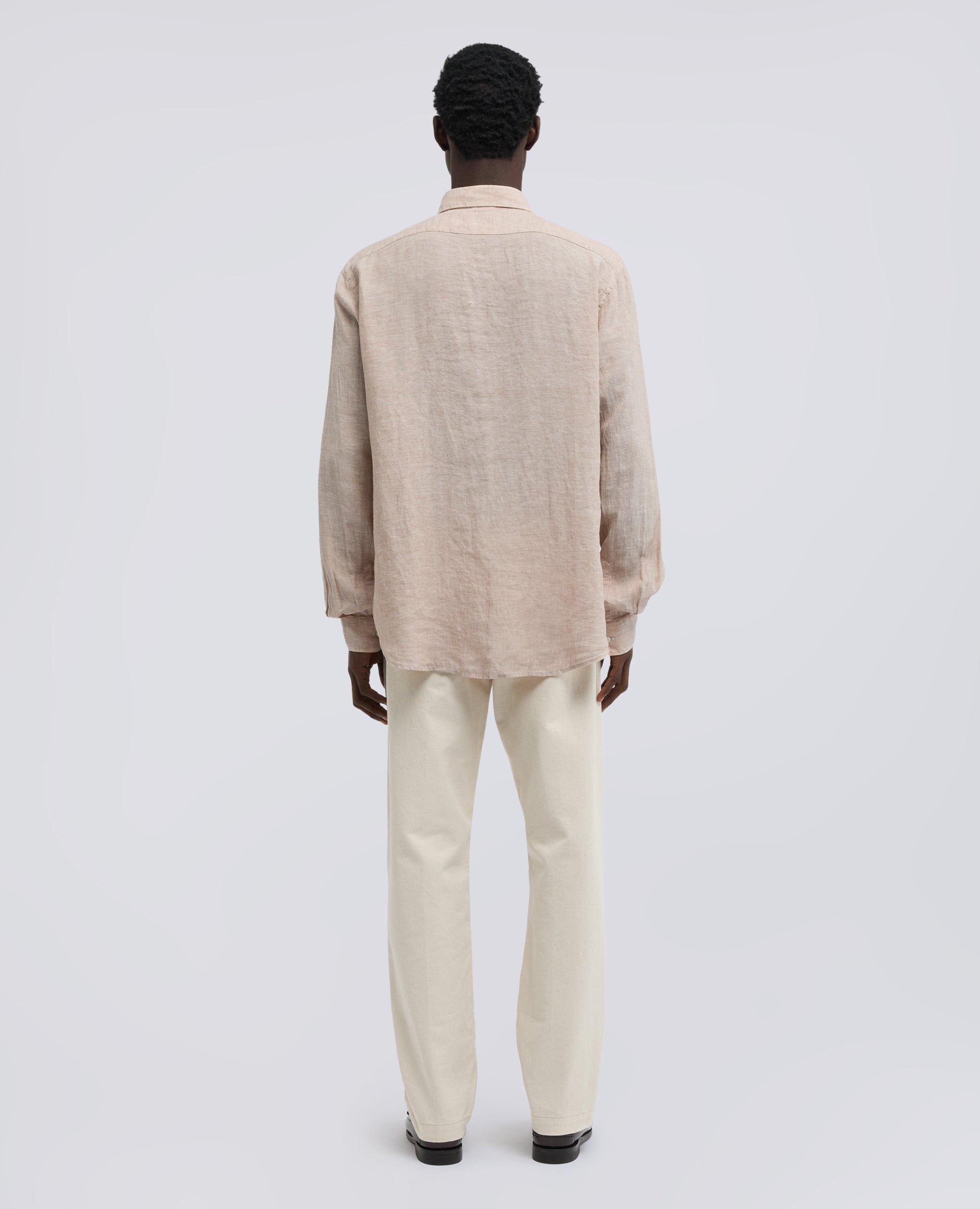 COMMAHEMD AUS VERBLASSTEM LEINEN - BEIGE - ASPESI