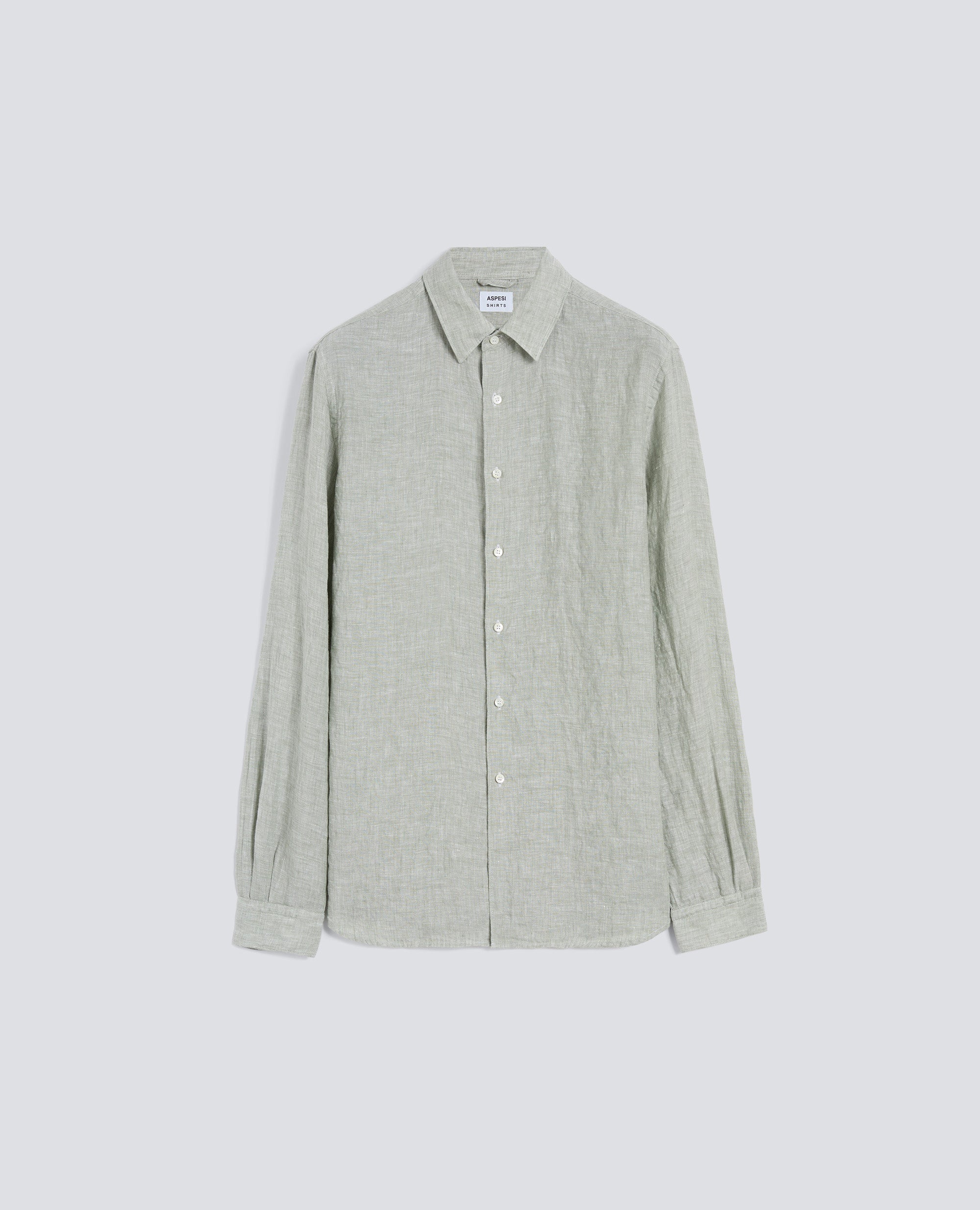 CAMICIA COMMA IN LINO DELAVE - VERDE - ASPESI