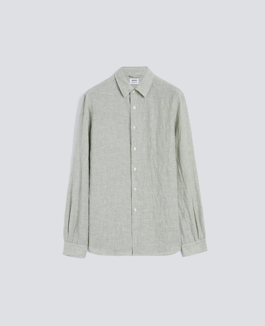 CAMICIA COMMA IN LINO DELAVE - VERDE - ASPESI
