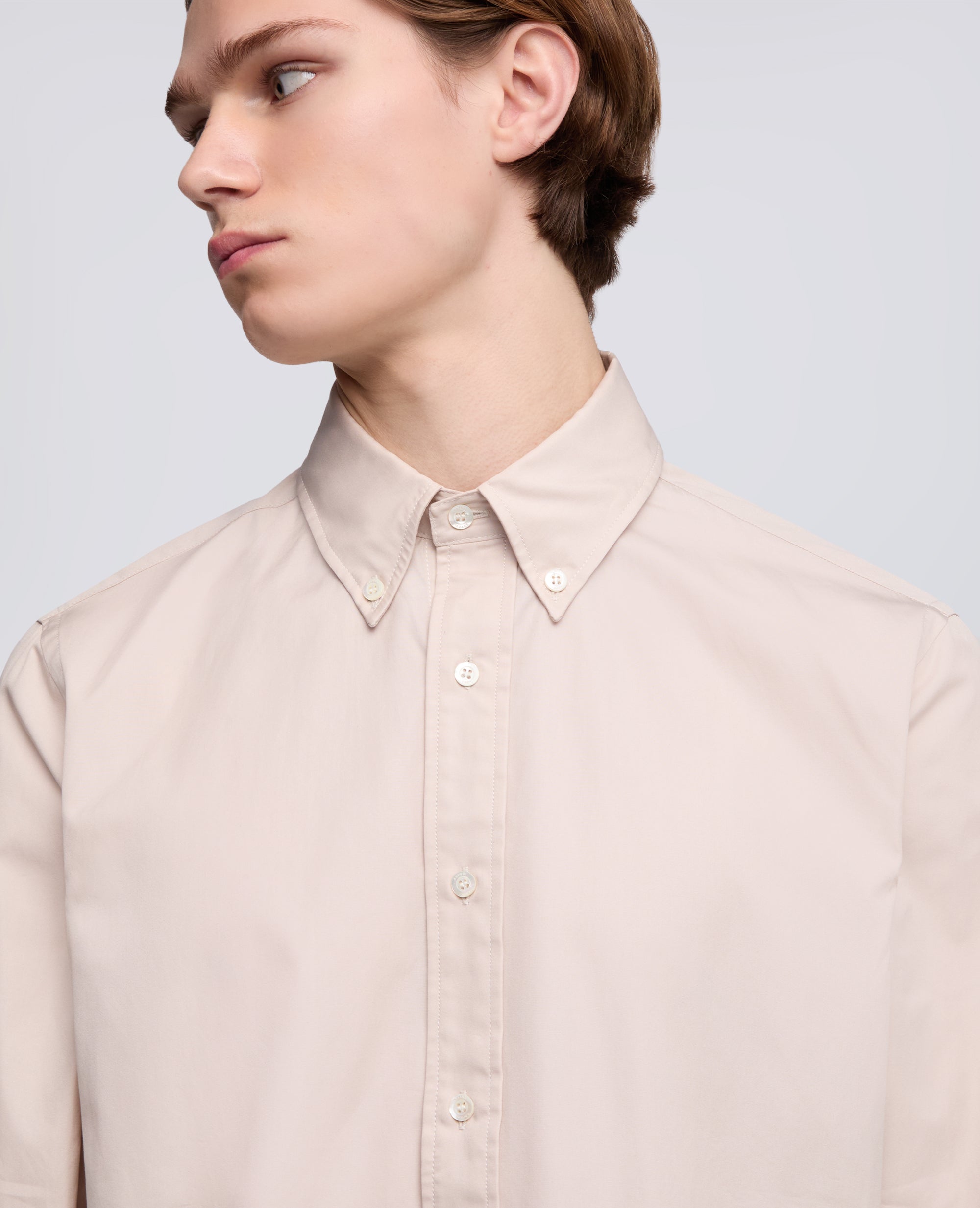 CAMICIA IN POPELINE DI COTONE BOX CUT - BEIGE - ASPESI