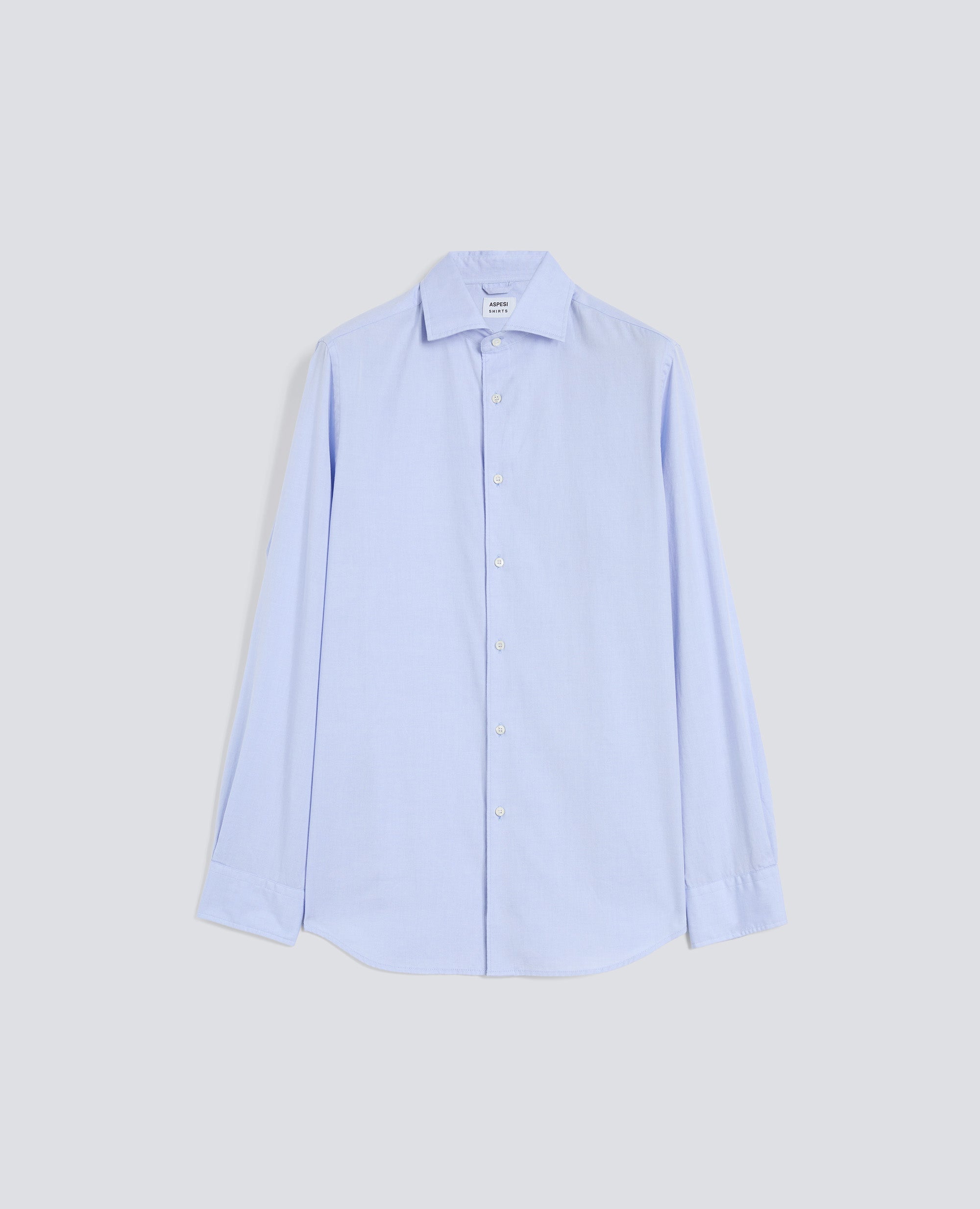 CAMICIA IN PIN POINT DI COTONE CON COLLO FRANCESE - AZZURRO - ASPESI