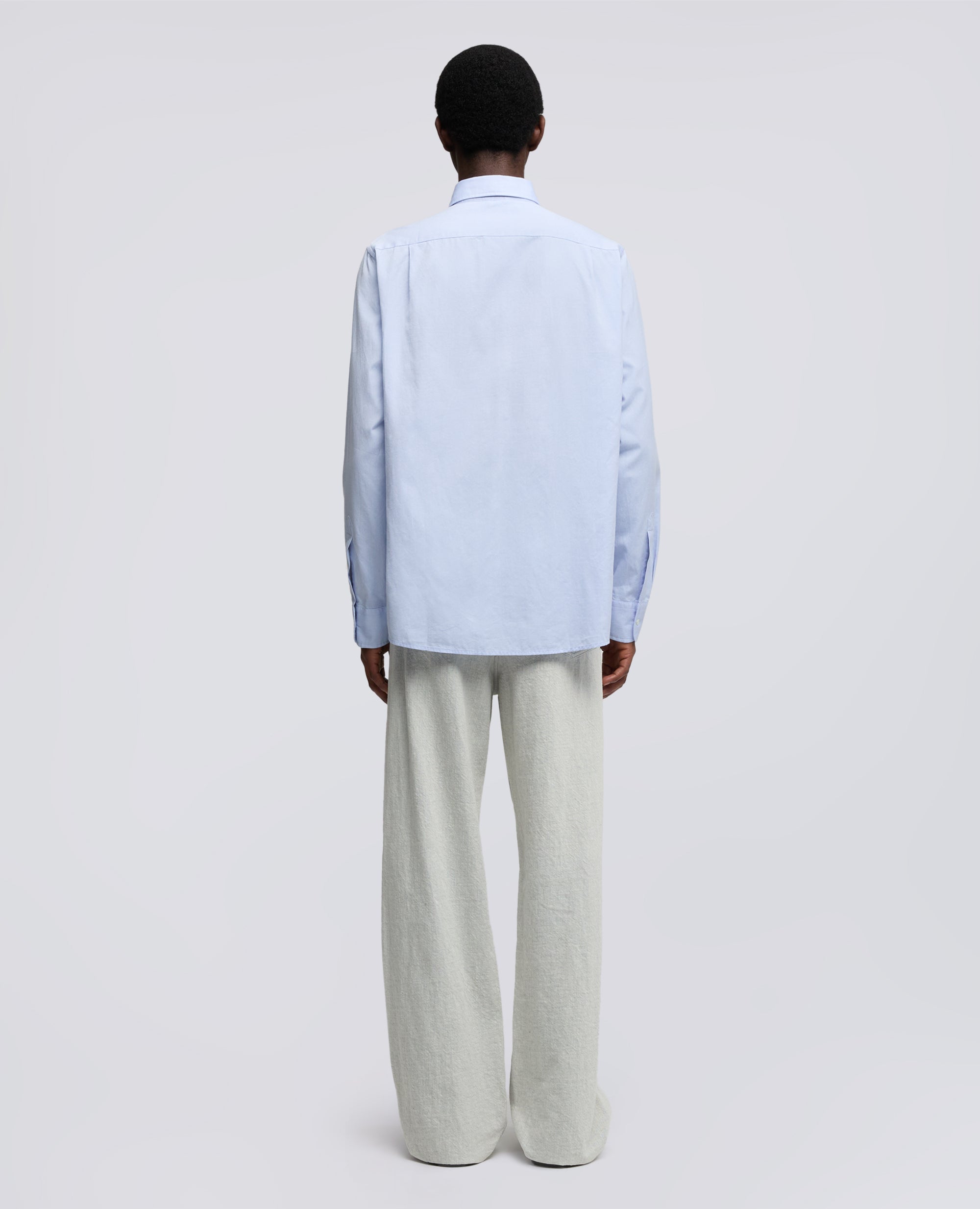CAMICIA IN PIN POINT DI COTONE CON COLLO FRANCESE - AZZURRO - ASPESI