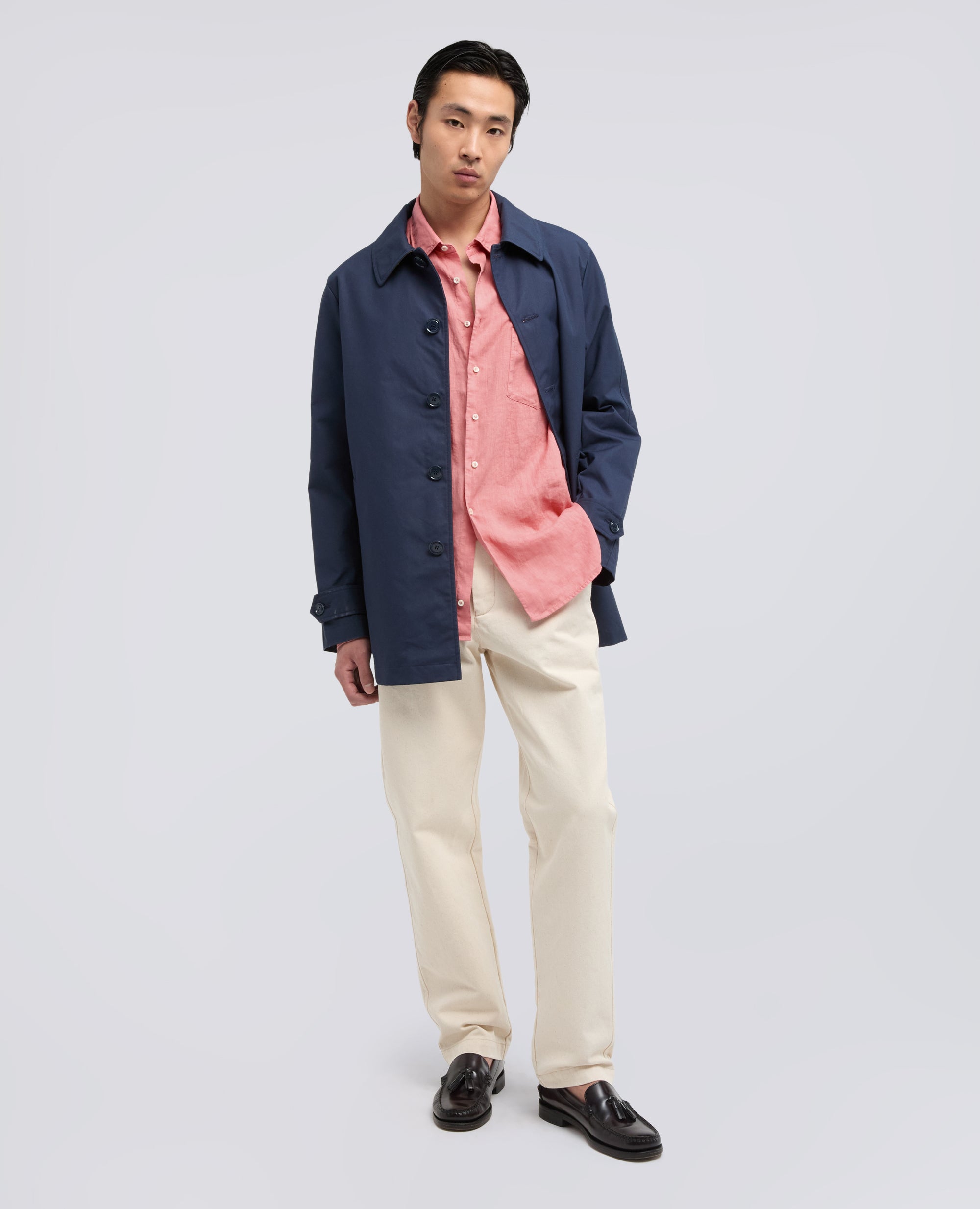 CAMICIA IN LINO LEGGERO CON TASCHINO - ROSA - ASPESI