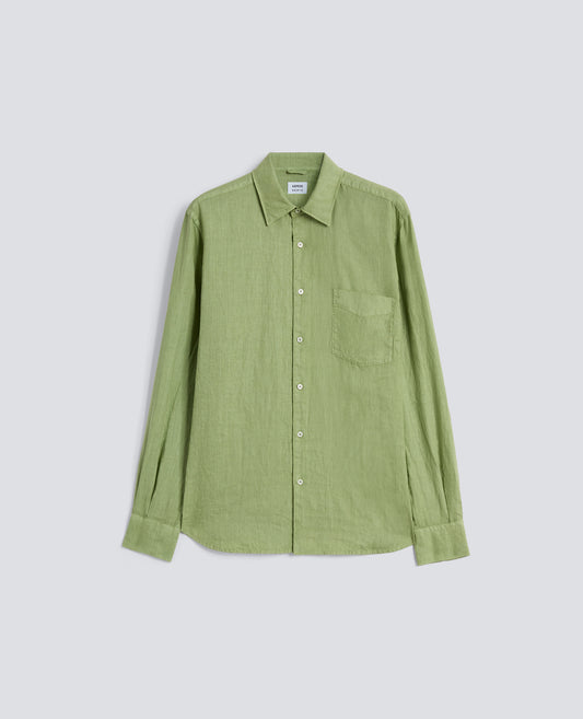 CAMICIA IN LINO LEGGERO CON TASCHINO - VERDE - ASPESI