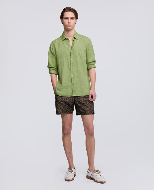 CAMICIA IN LINO LEGGERO CON TASCHINO - VERDE - ASPESI