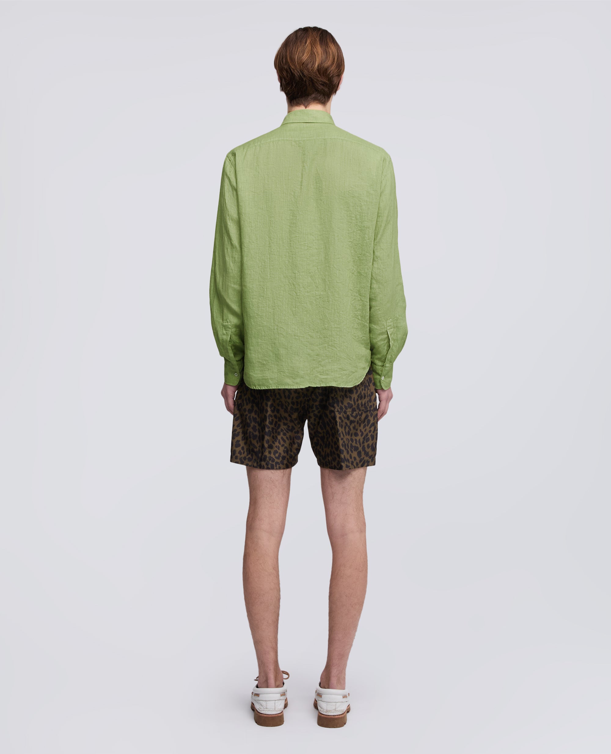 CAMICIA IN LINO LEGGERO CON TASCHINO - VERDE - ASPESI