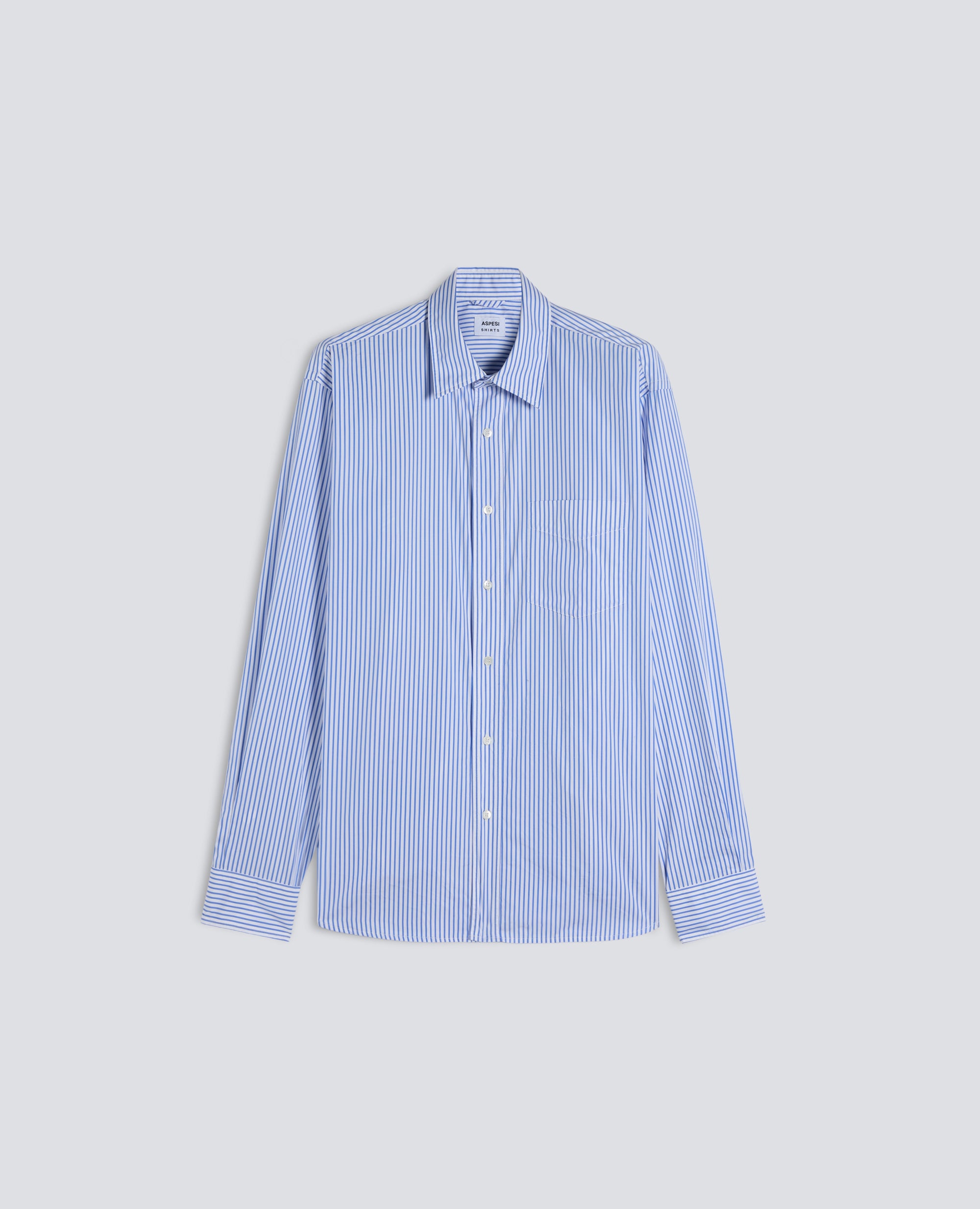 CAMICIA IN POPELINE DI COTONE GIAPPONESE - AZZURRO - ASPESI