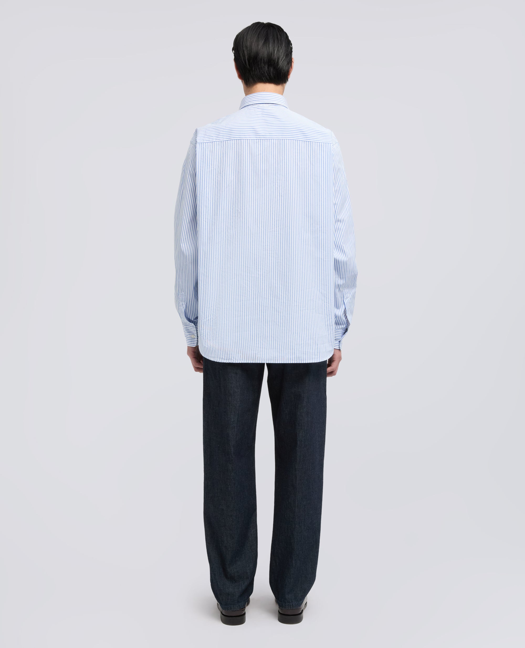 CAMICIA IN POPELINE DI COTONE GIAPPONESE - AZZURRO - ASPESI