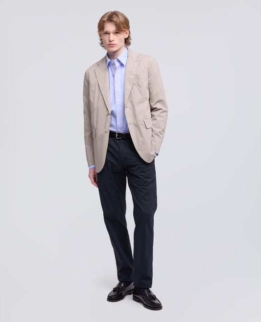 FRED-HEMD AUS TEXTILGEFARBTEM HELLEM POPLIN - AZZURRO - ASPESI