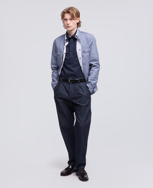 CAMICIA DOPPIA IN VOILE DI COTONE - BLU - ASPESI