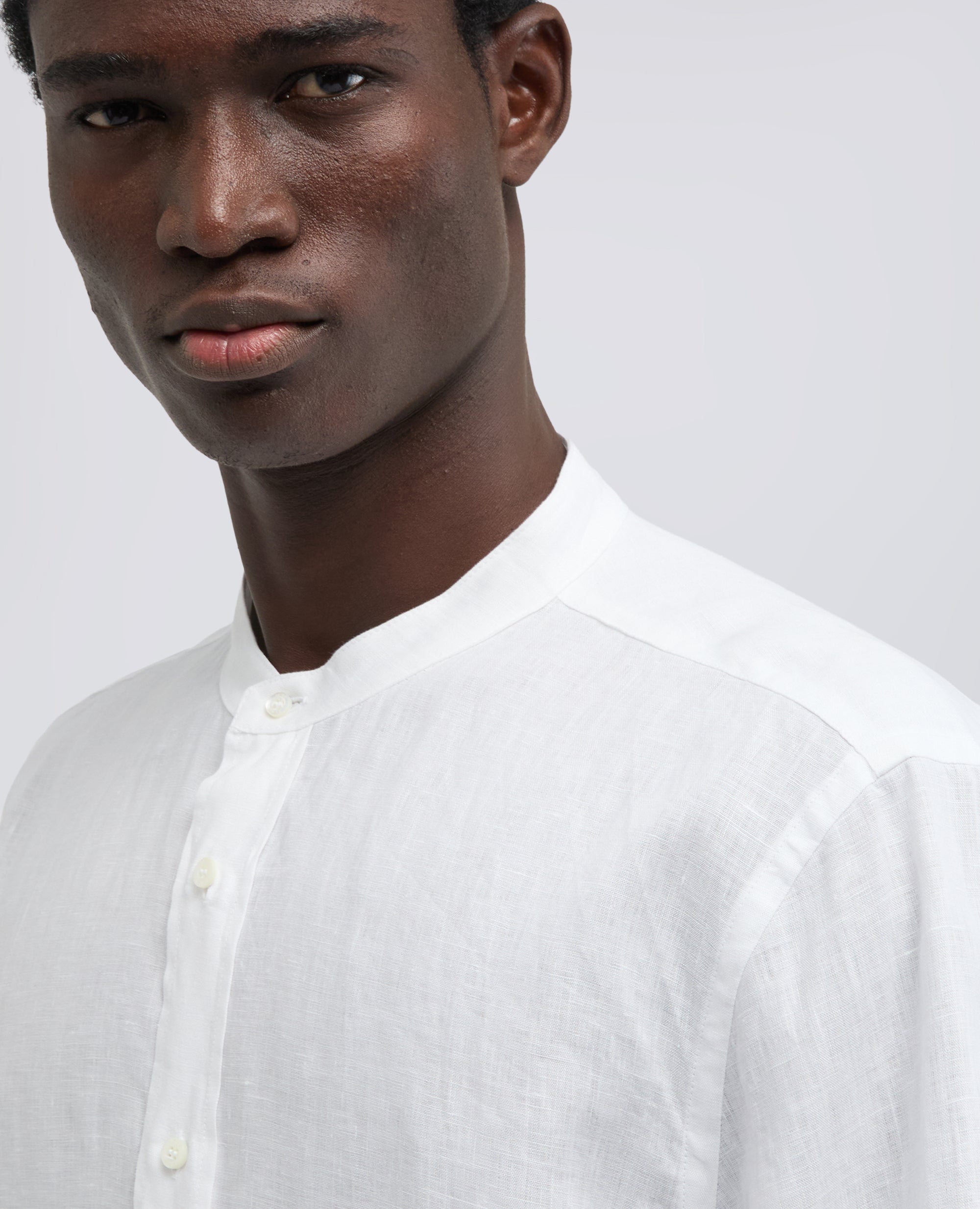 CAMICIA COREANA IN LINO LEGGERO - BIANCO - ASPESI
