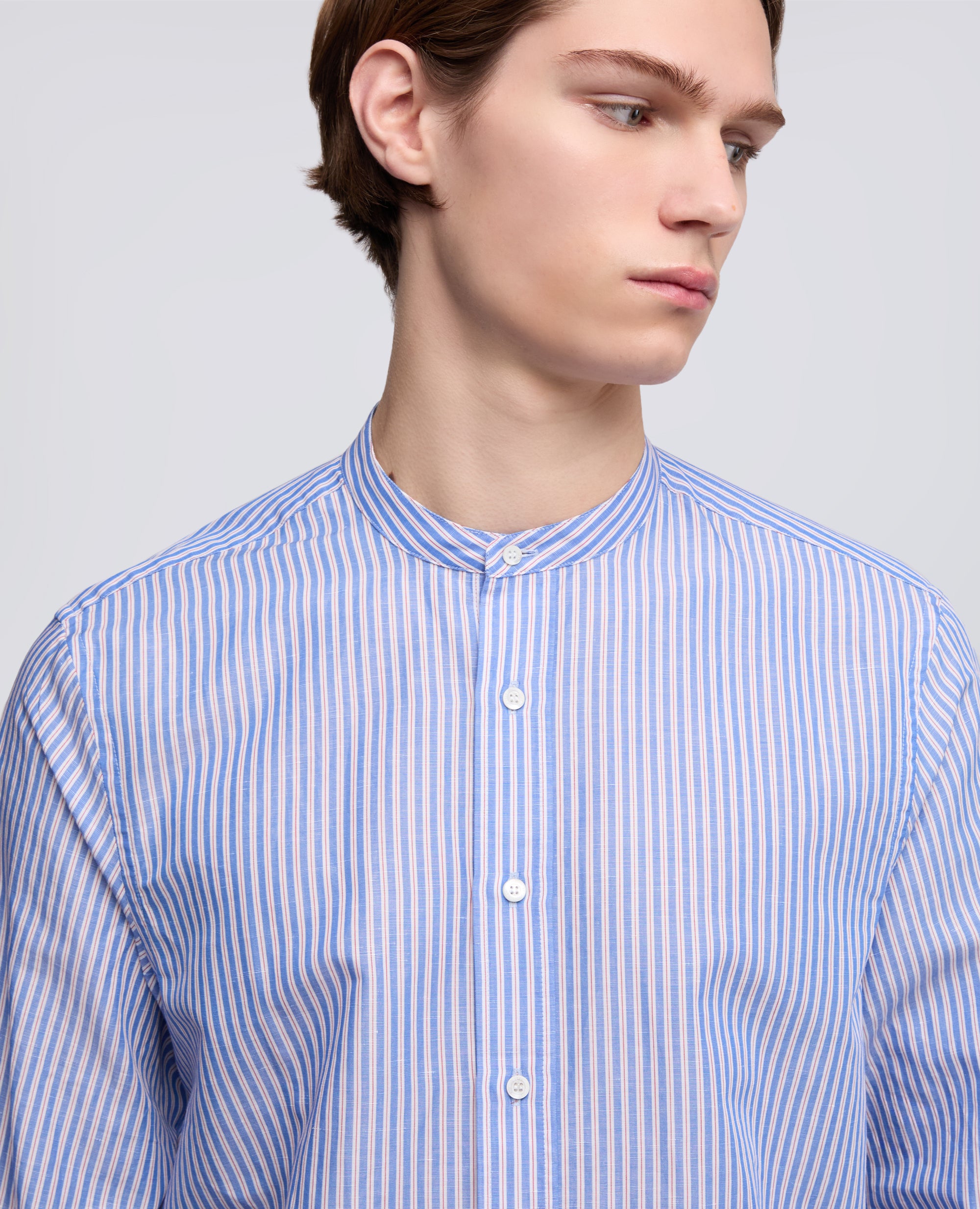 CAMICIA IN COTONE-LINO RIGATA COREANA - MULTICOLOR - ASPESI
