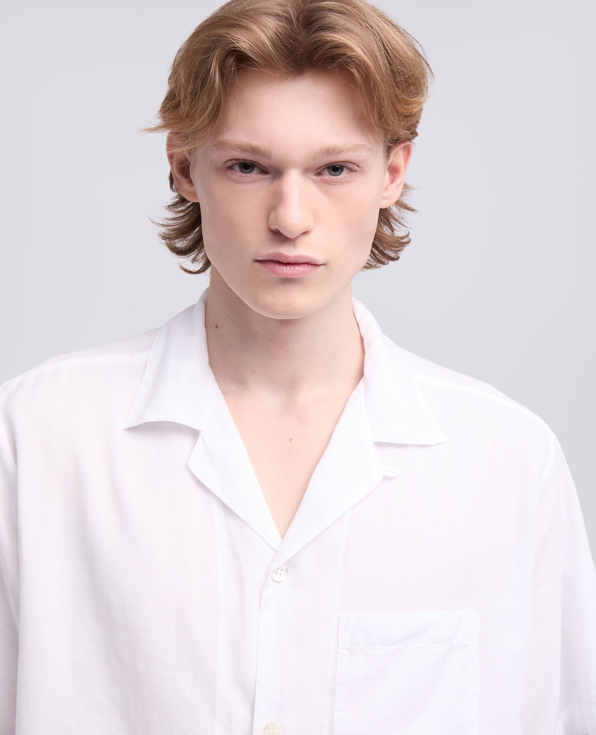 CAMICIA BOWLING IN VOILE DI COTONE - BIANCO - ASPESI
