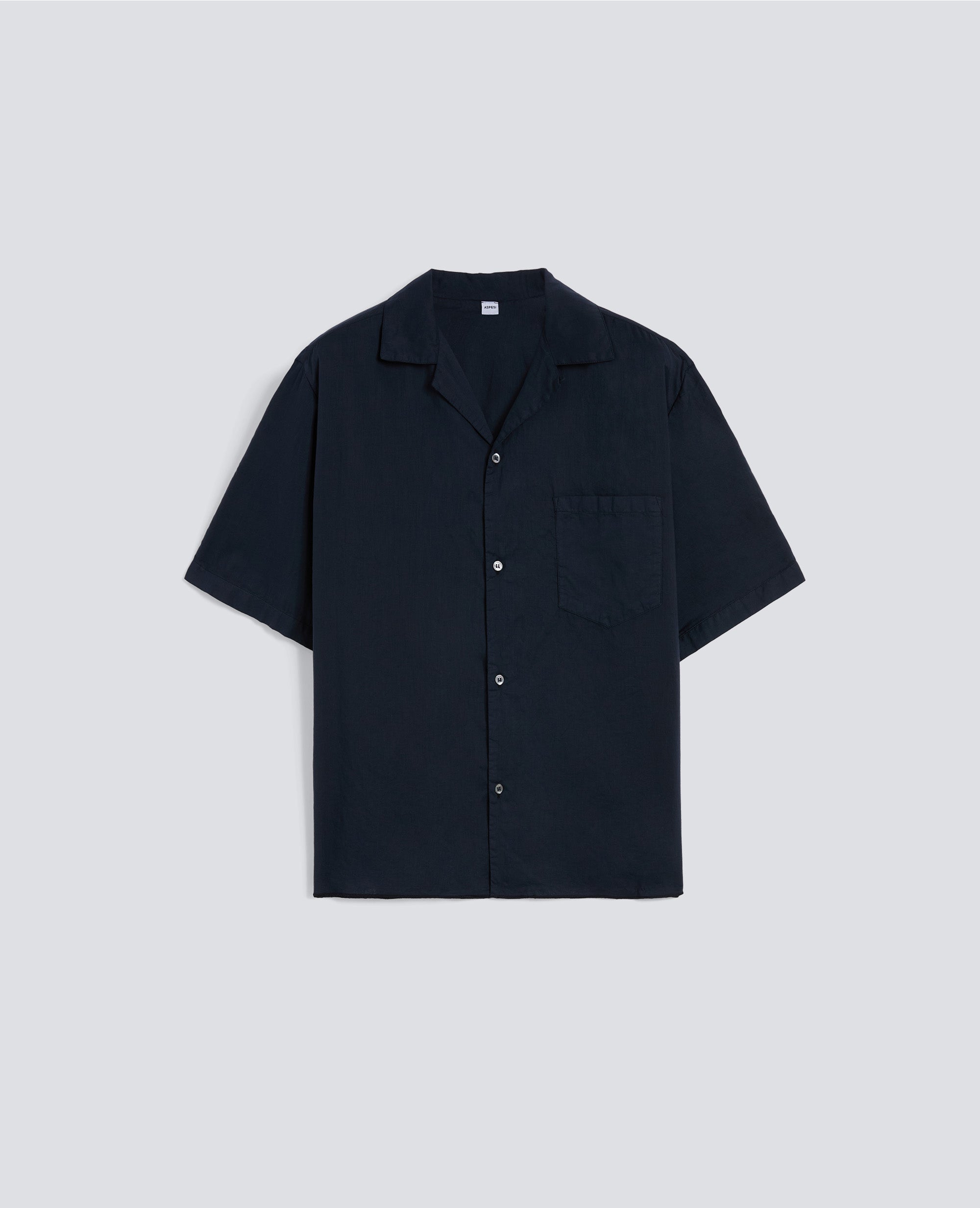 CAMICIA BOWLING IN VOILE DI COTONE - BLU - ASPESI