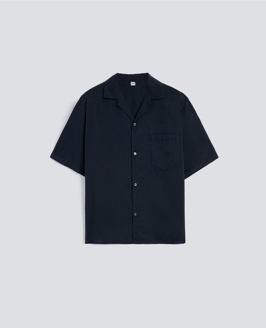 CAMICIA BOWLING IN VOILE DI COTONE - BLU - ASPESI