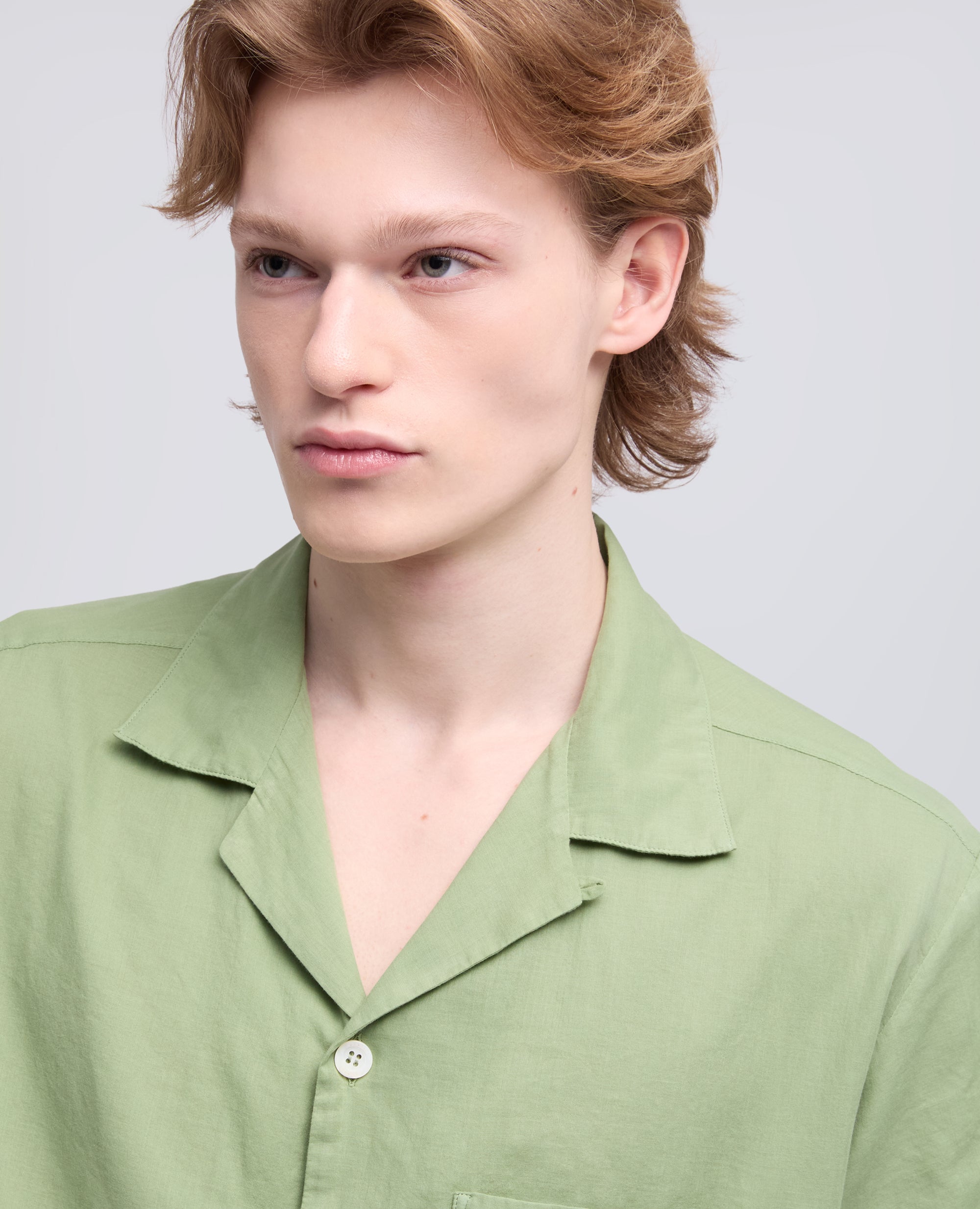 CAMICIA BOWLING IN VOILE DI COTONE - VERDE - ASPESI