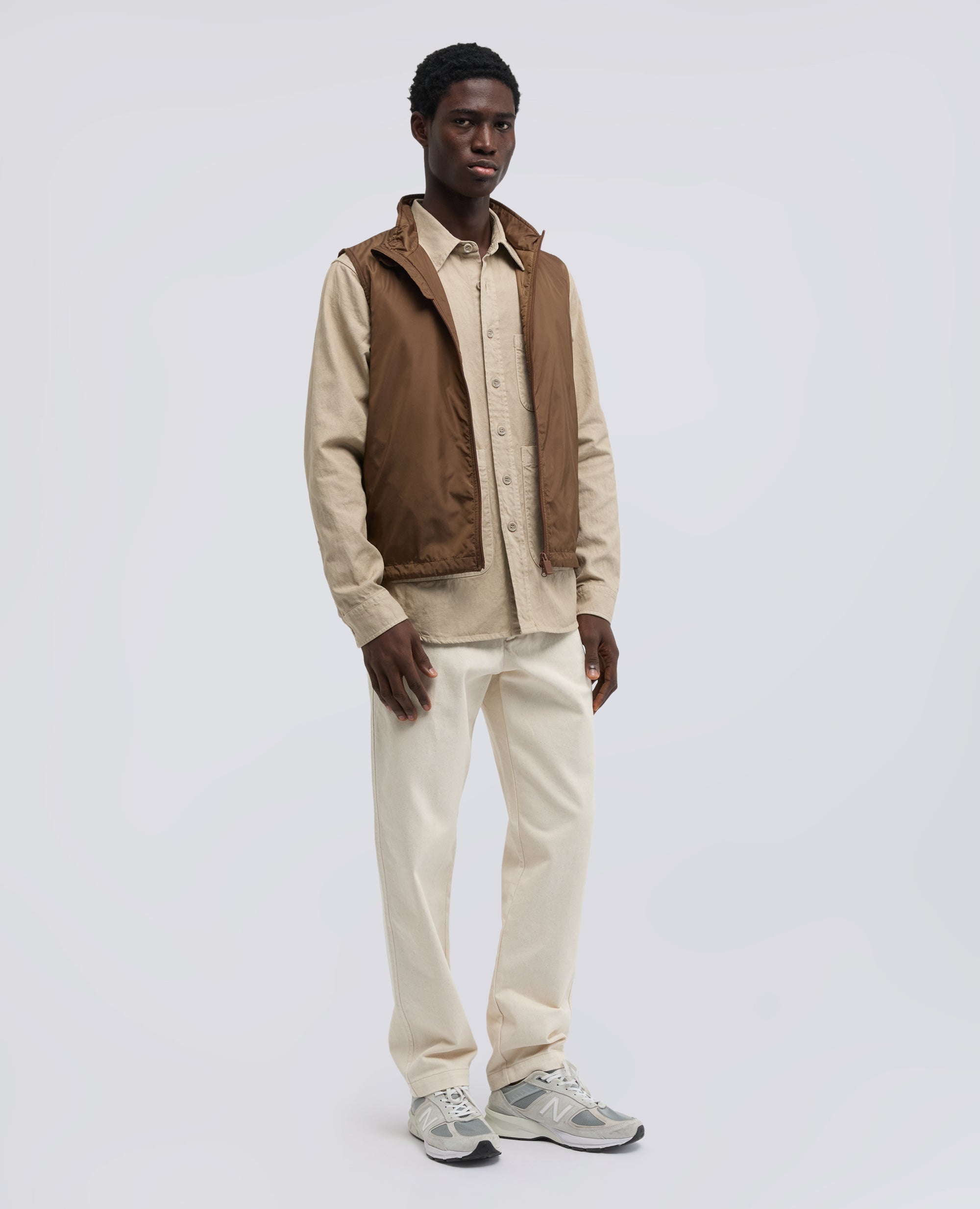 CAMICIA UTILITY IN TELA RUSTICA DI COTONE-LINO - BEIGE - ASPESI