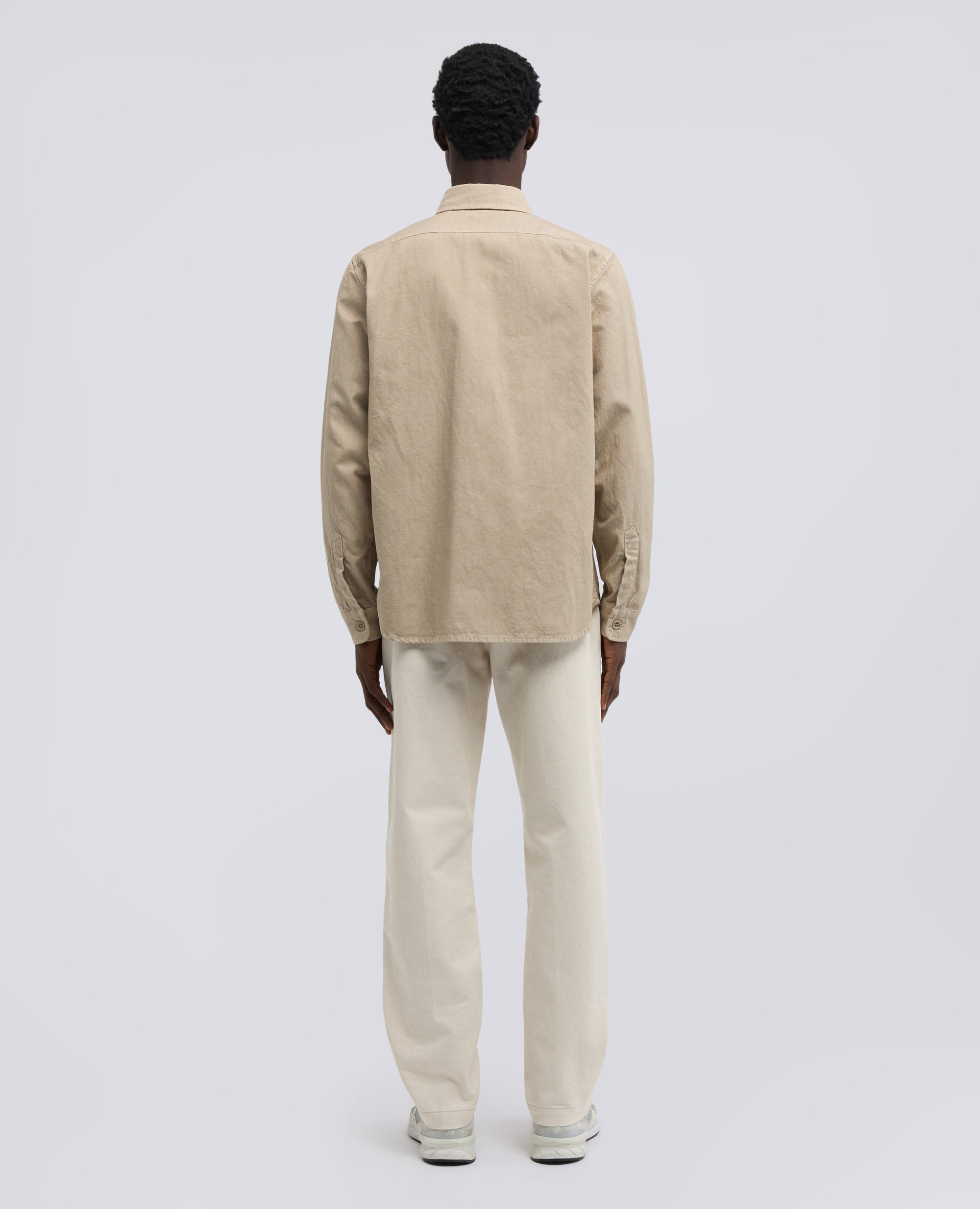 CAMICIA UTILITY IN TELA RUSTICA DI COTONE-LINO - BEIGE - ASPESI