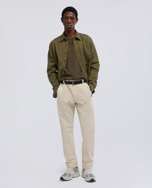 CAMICIA UTILITY IN TELA RUSTICA DI COTONE-LINO - VERDE - ASPESI