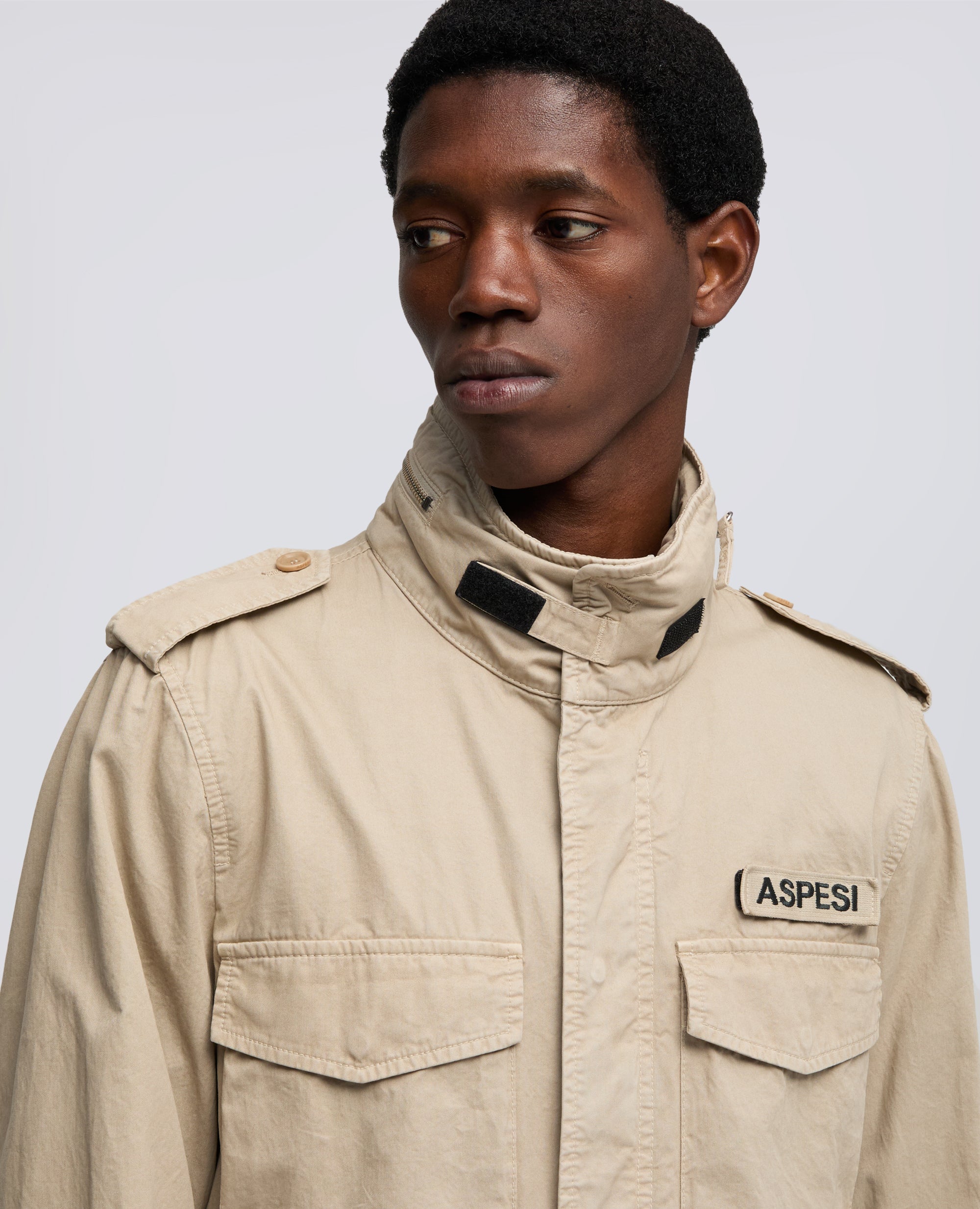 VESTE DE CAMPAGNE MINI VENTO EN GABARDINE EN COTON - BEIGE - ASPESI