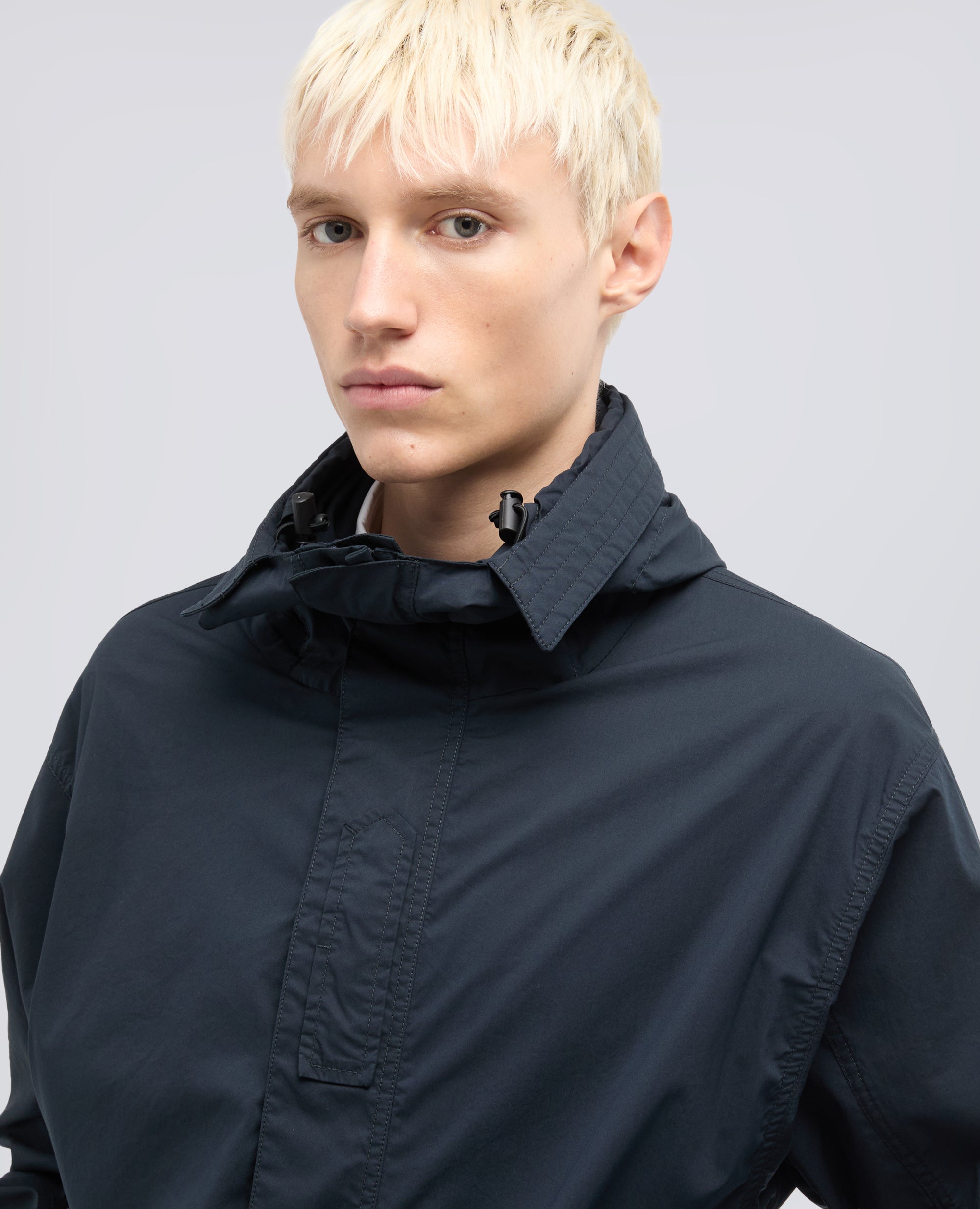 PARKA IN POPELINE DI COTONE E NYLON STRETCH - BLU - ASPESI