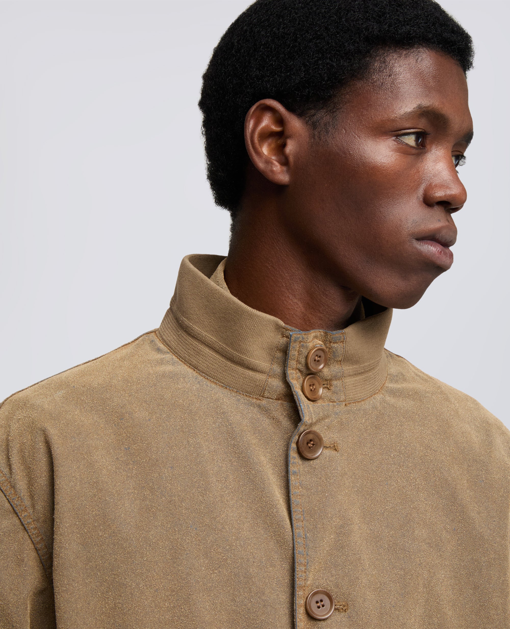 GIUBBOTTO IN CHAMBRAY FLOCCATO - BEIGE - ASPESI