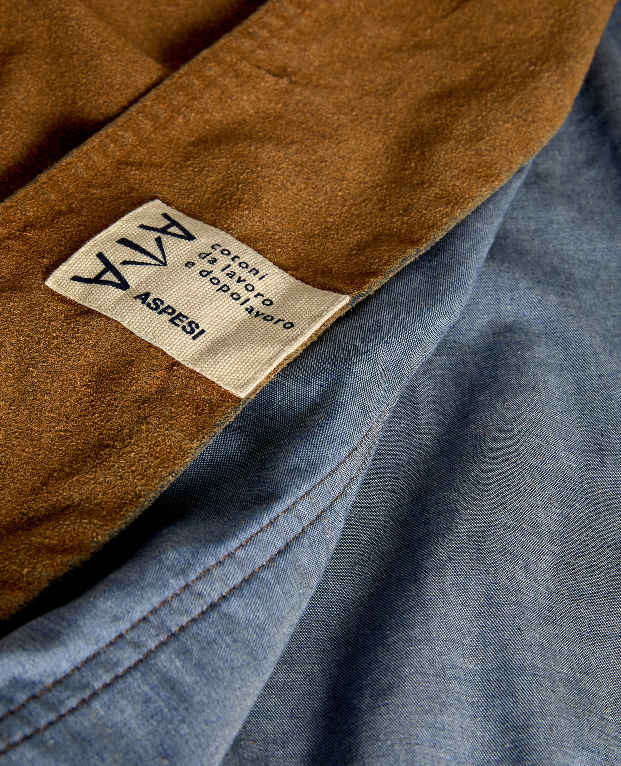 GIUBBOTTO IN CHAMBRAY FLOCCATO - BEIGE - ASPESI