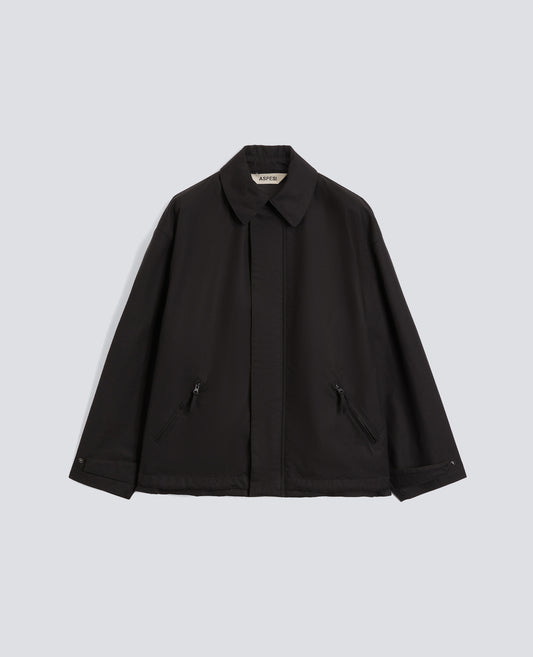 GIUBBOTTO IN COTONE DRY WAX - NERO - ASPESI