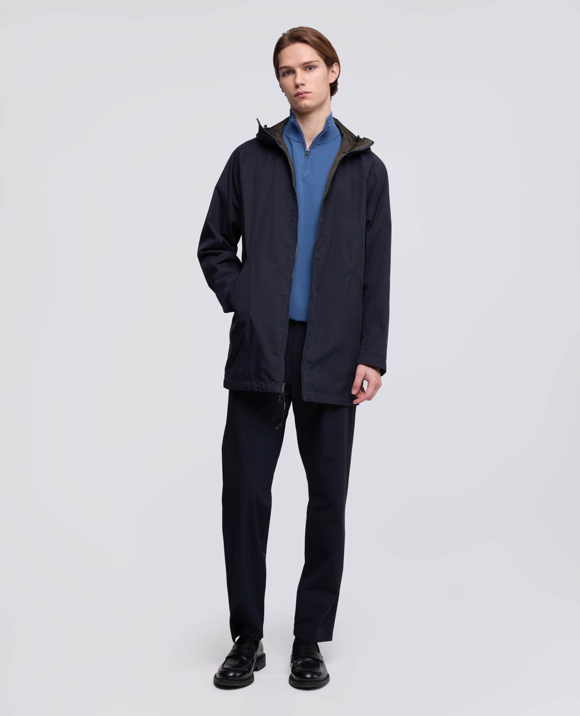 GIUBBOTTO REVERSIBILE IN TWILL DI COTONE E POLIAMMIDE - BLU - ASPESI