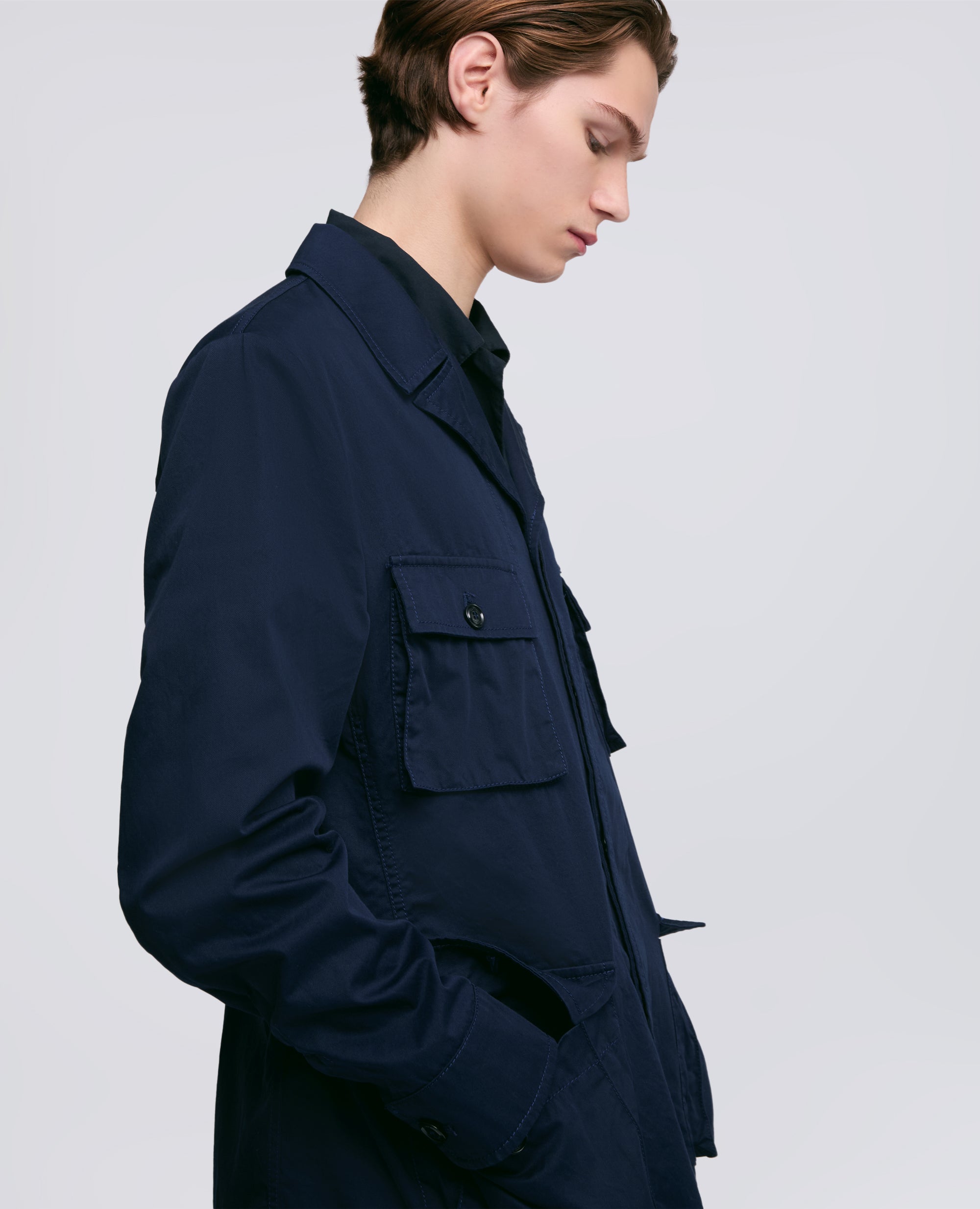 GIACCA LAOS IN COTONE EXTRA FINE - BLU - ASPESI