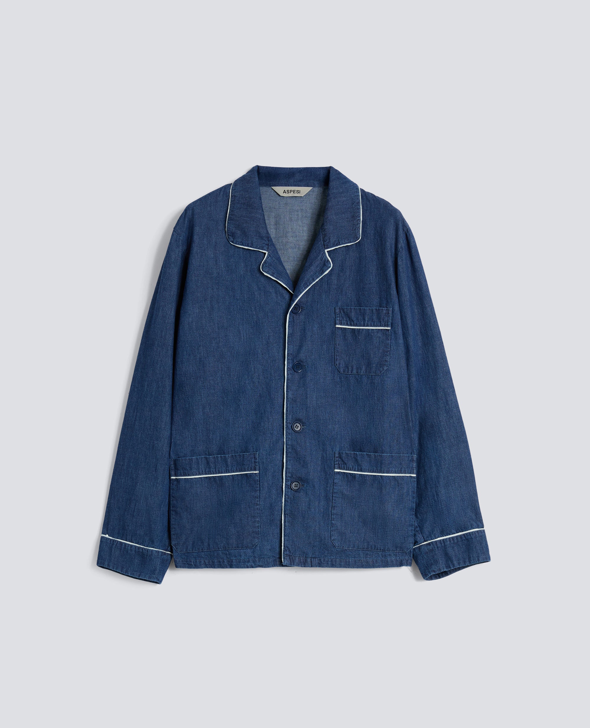 GIACCA PIAGIAMA IN DENIM DI COTONE LEGGERO - BLU - ASPESI