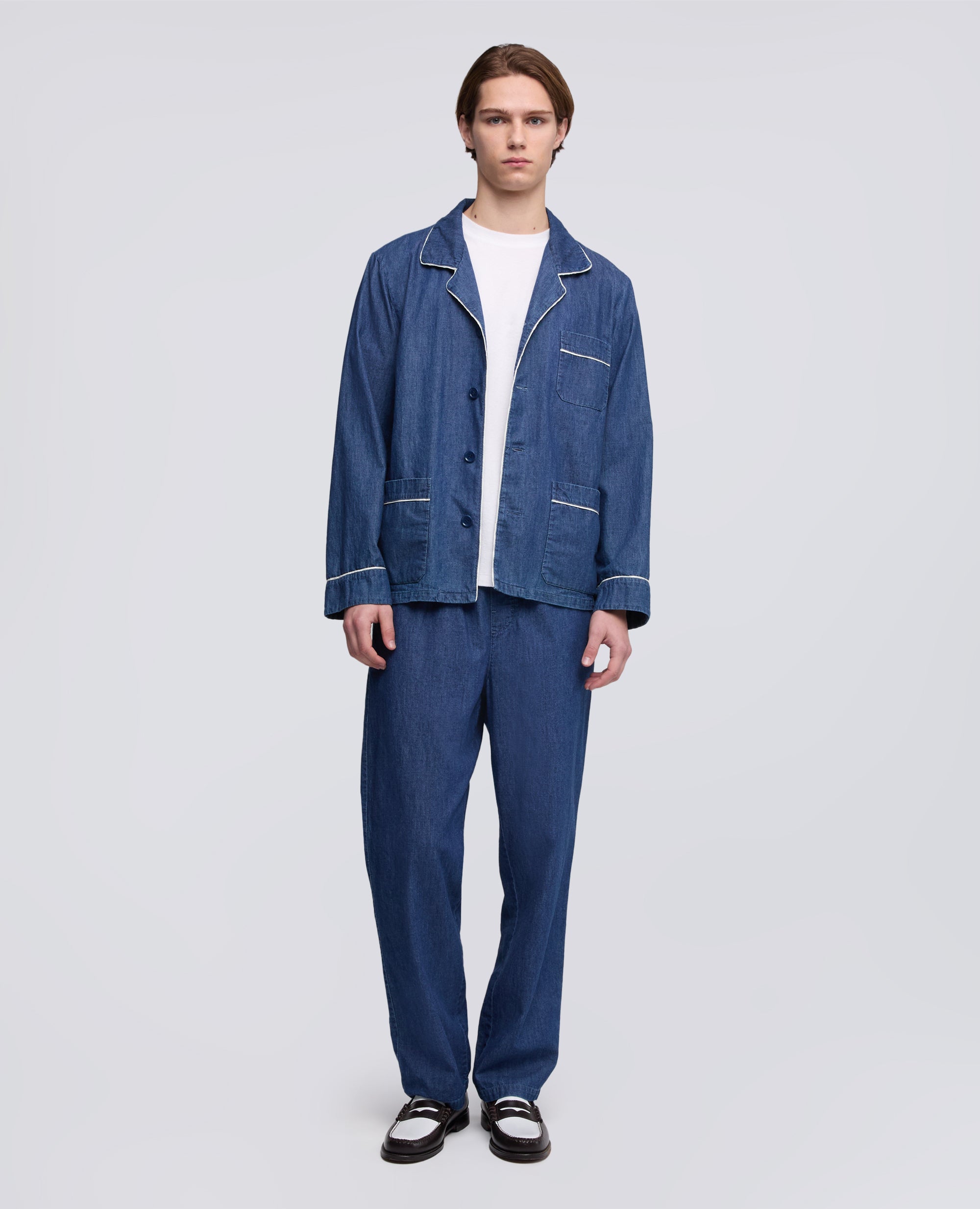 GIACCA PIAGIAMA IN DENIM DI COTONE LEGGERO - BLU - ASPESI