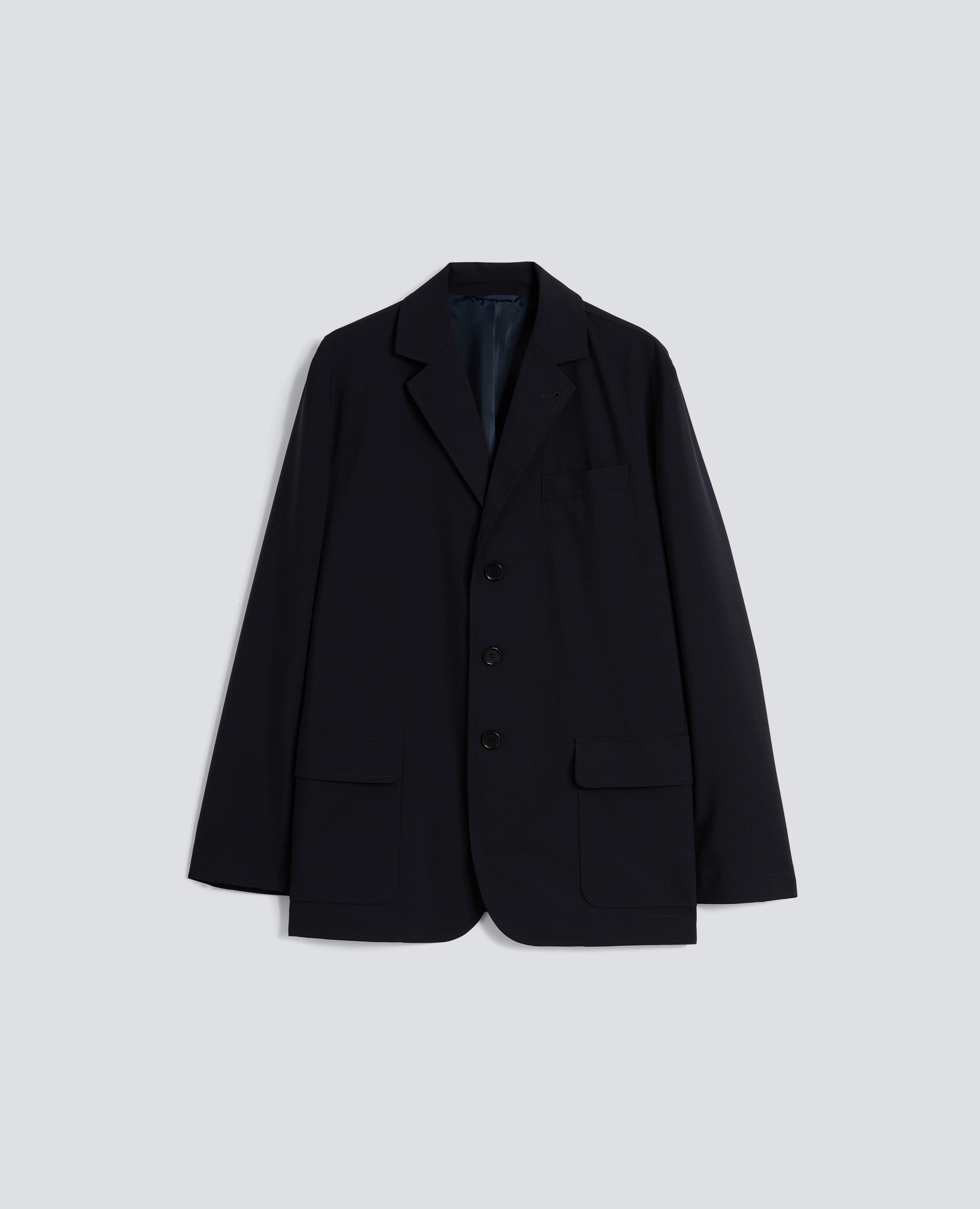 BLAZER IN LANA-POLIESTERE COMFORT - BLU - ASPESI