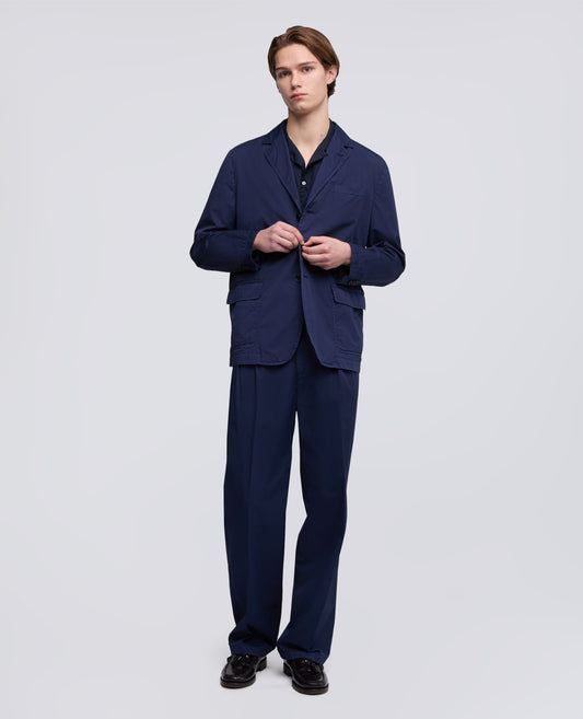 BLAZER IN MICRO TWILL DI COTONE TINTO CAPO - BLU - ASPESI