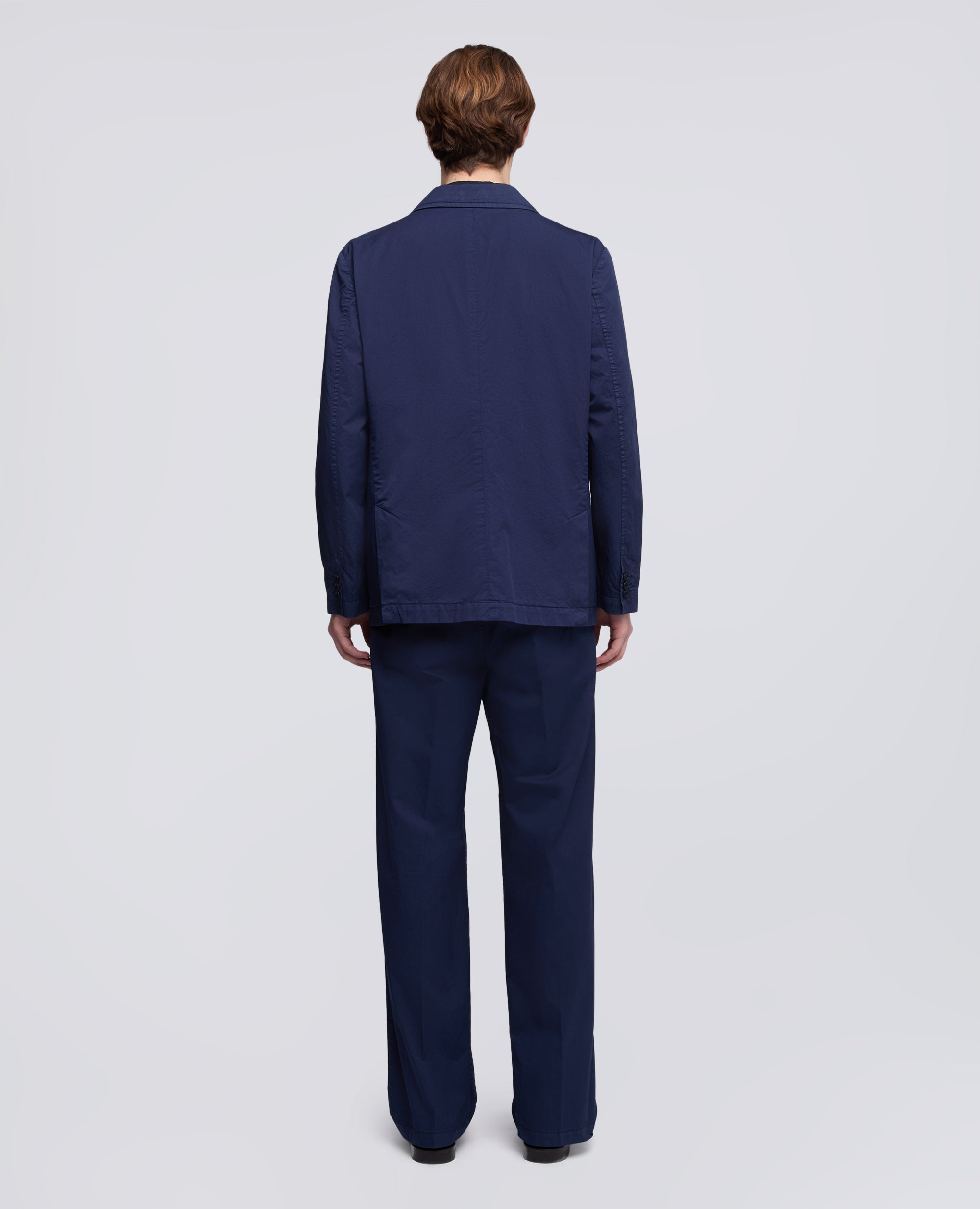 BLAZER IN MICRO TWILL DI COTONE TINTO CAPO - BLU - ASPESI