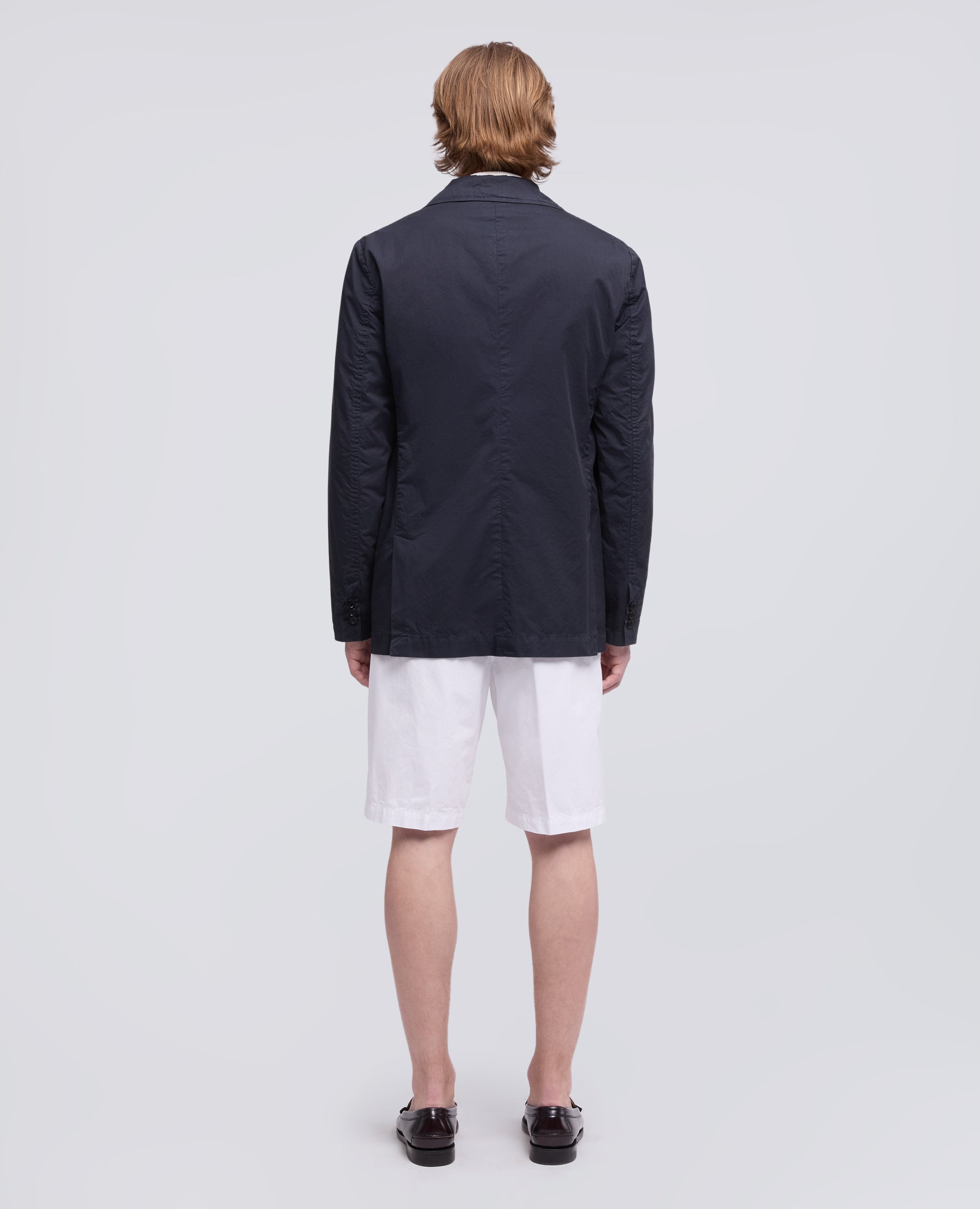 BLAZER IN MICRO TWILL DI COTONE TINTO CAPO - BLU - ASPESI