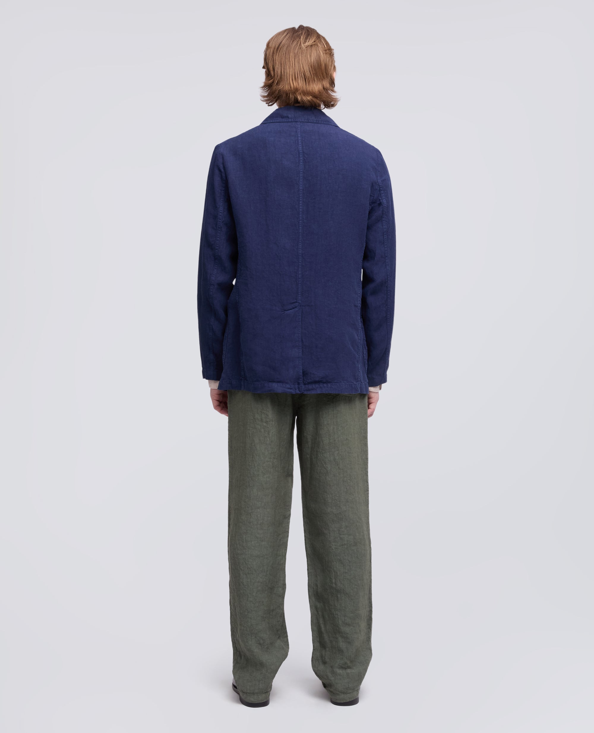 VESTON EN LIN NON DOUBLE - BLU - ASPESI