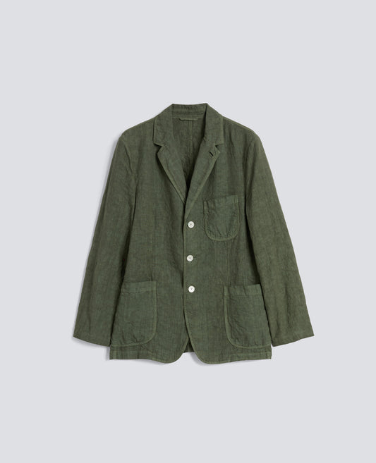 BLAZER SFODERATO IN LINO - VERDE - ASPESI
