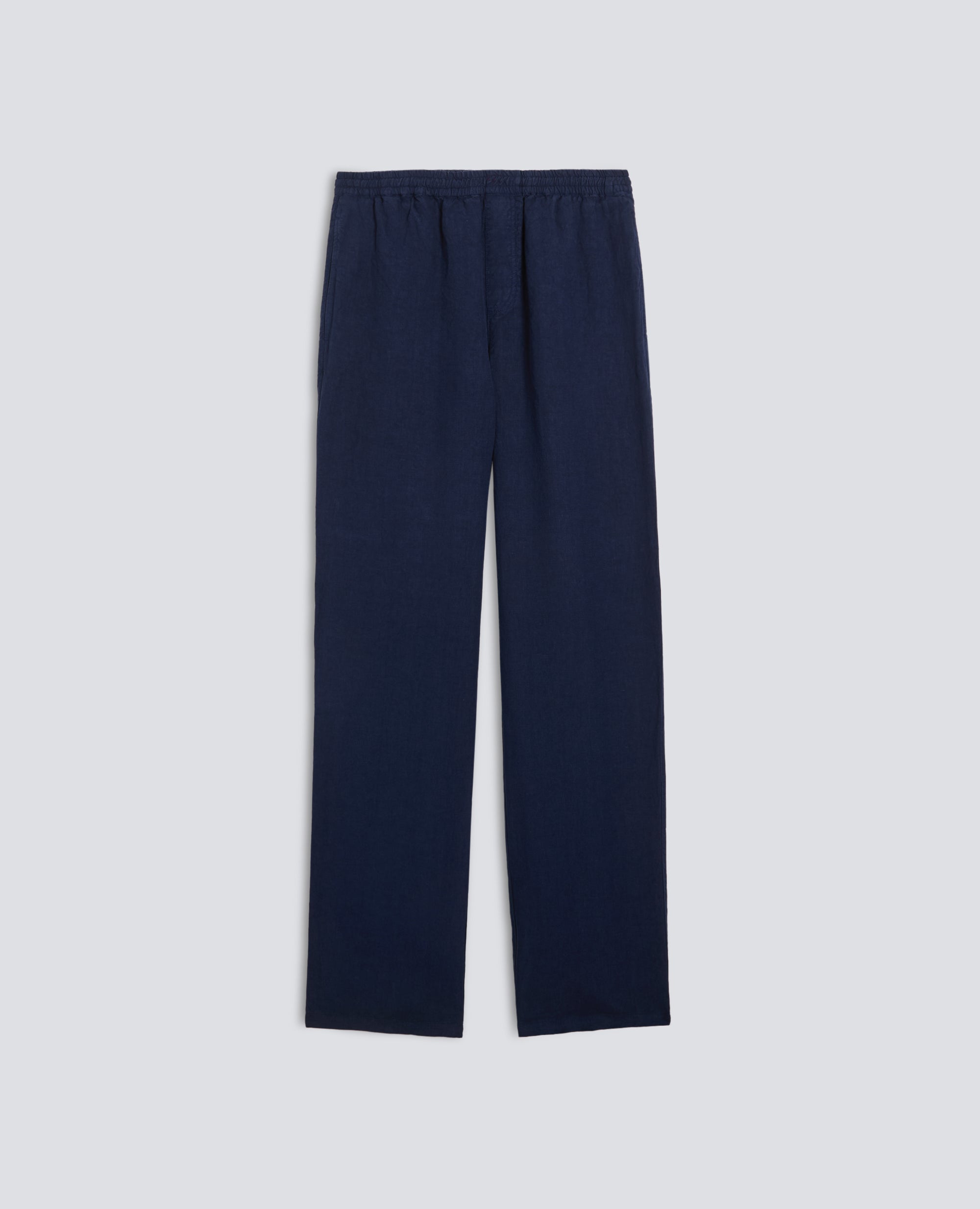 PANTALONE VENTURA IN TELA DI LINO COMPATTA TINTO CAPO - BLU - ASPESI