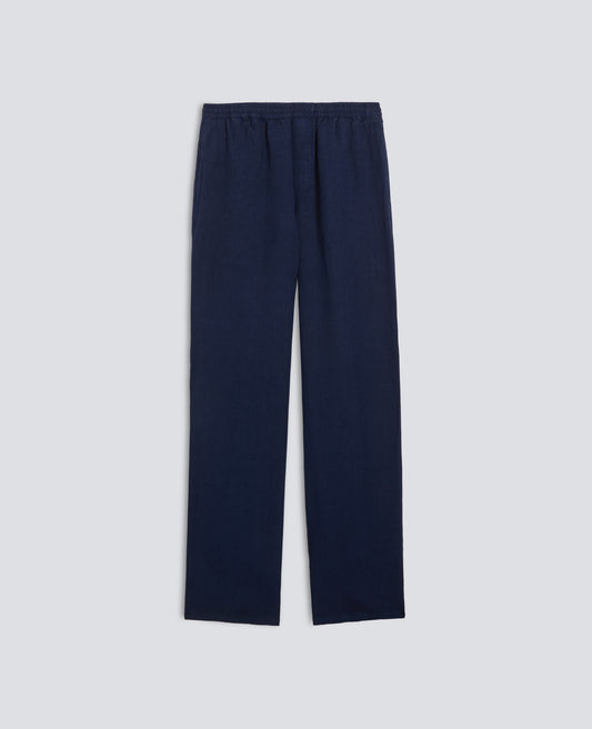 PANTALONE VENTURA IN TELA DI LINO COMPATTA TINTO CAPO - BLU - ASPESI
