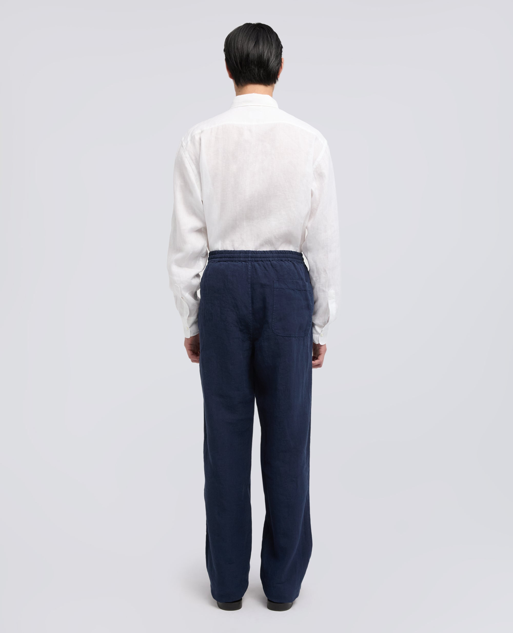 PANTALONE VENTURA IN TELA DI LINO COMPATTA TINTO CAPO - BLU - ASPESI