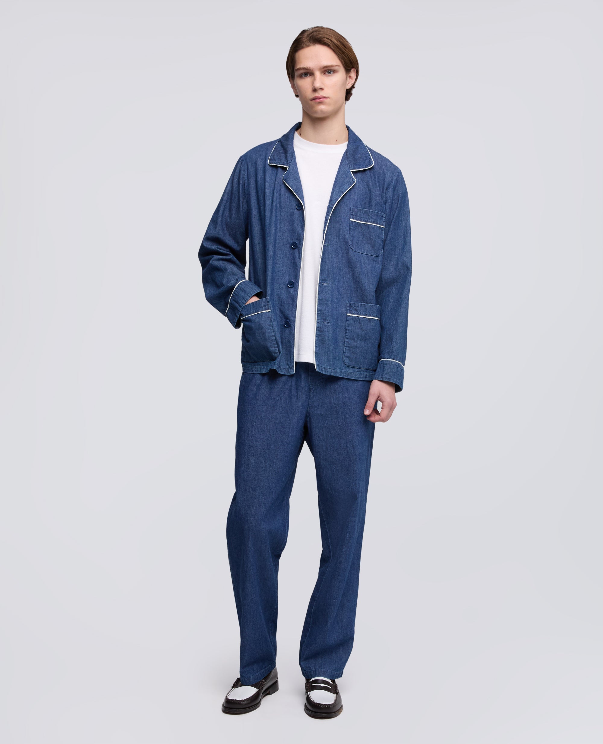 PANTALONE IN DENIM DI COTONE LEGGERO - BLU - ASPESI