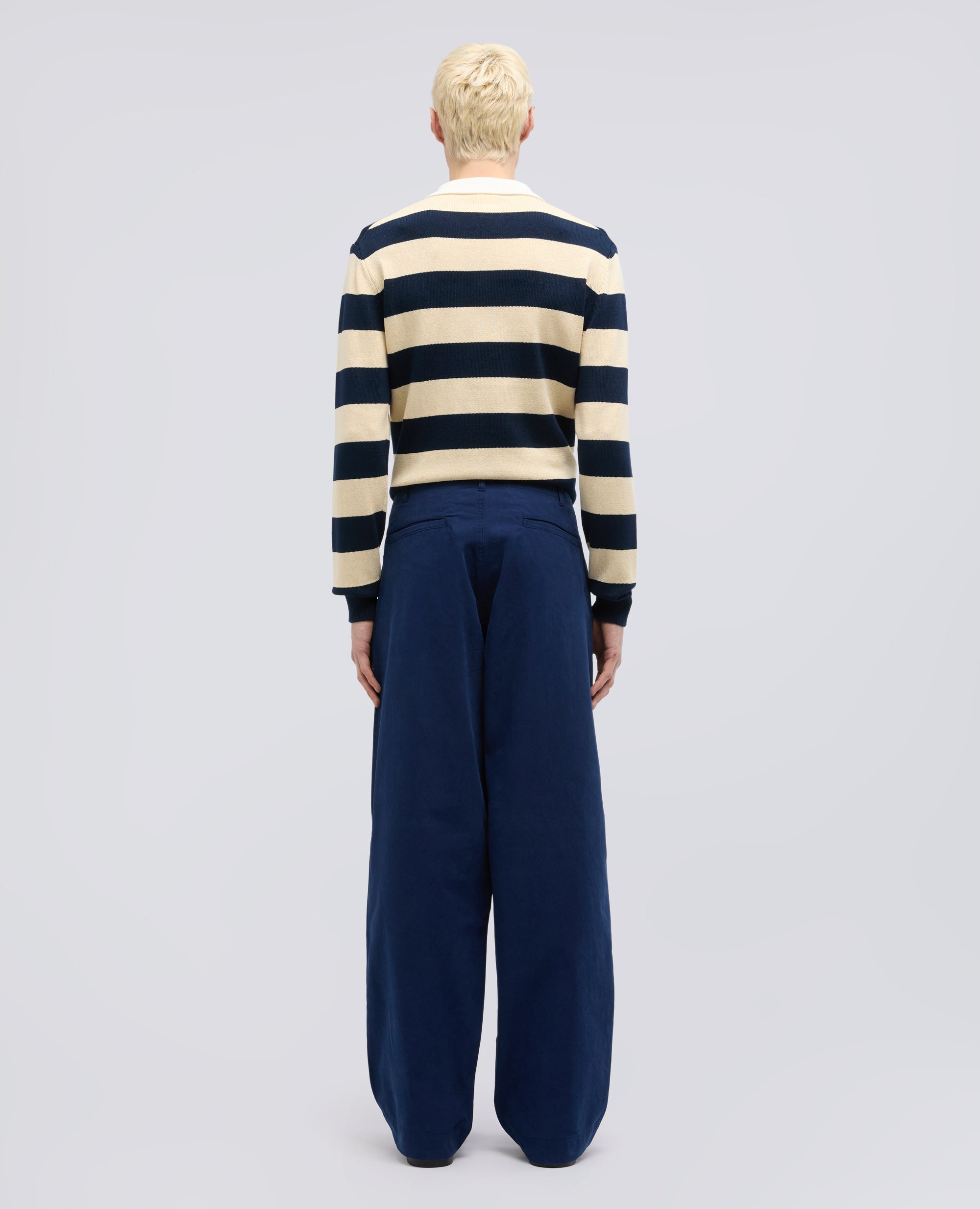 PANTALONE IN CANVAS DI COTONE TINTO PEZZA - BLU - ASPESI
