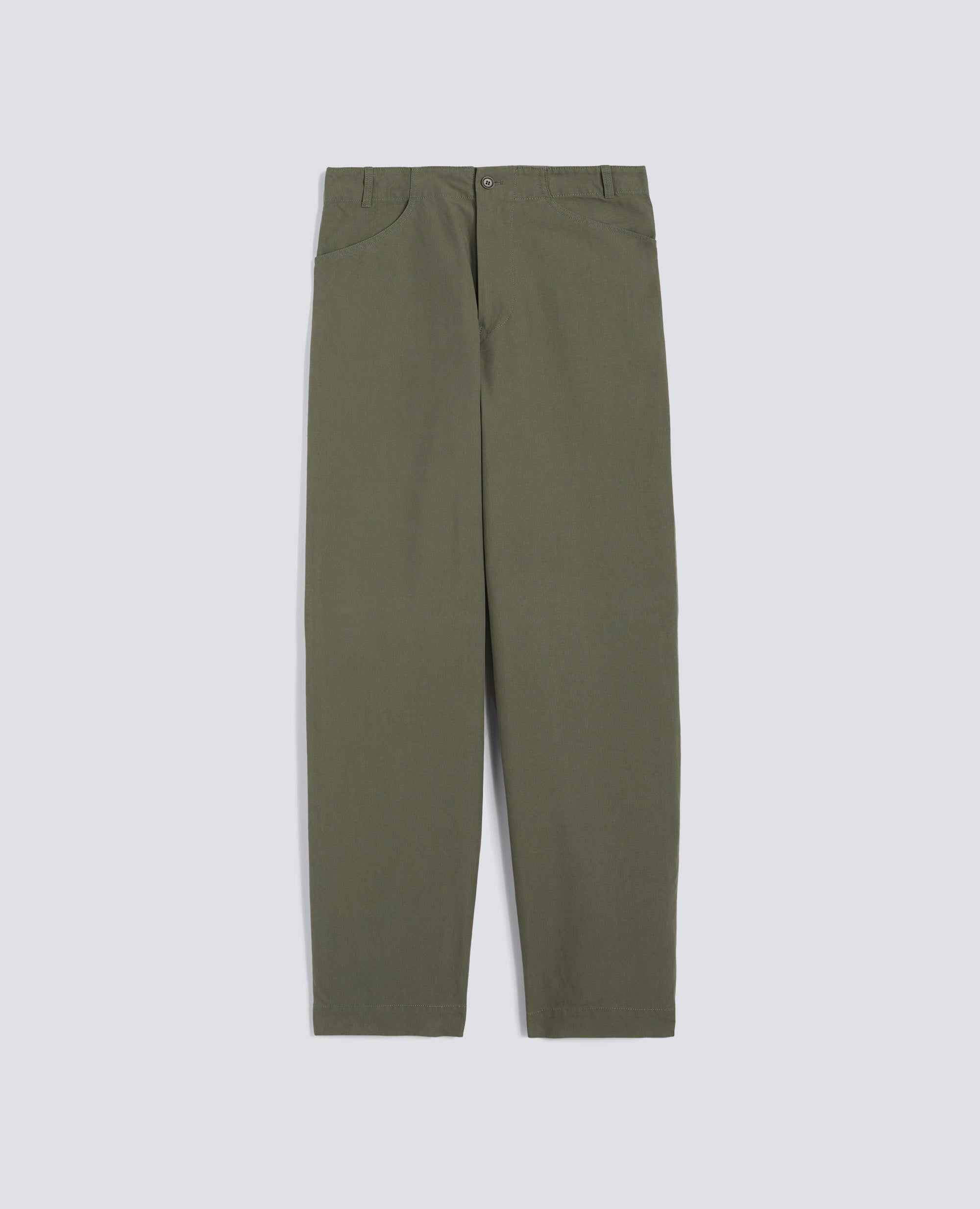 PANTALONE IN CANVAS DI COTONE TINTO PEZZA - VERDE - ASPESI
