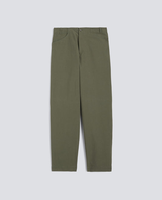 PANTALONE IN CANVAS DI COTONE TINTO PEZZA - VERDE - ASPESI