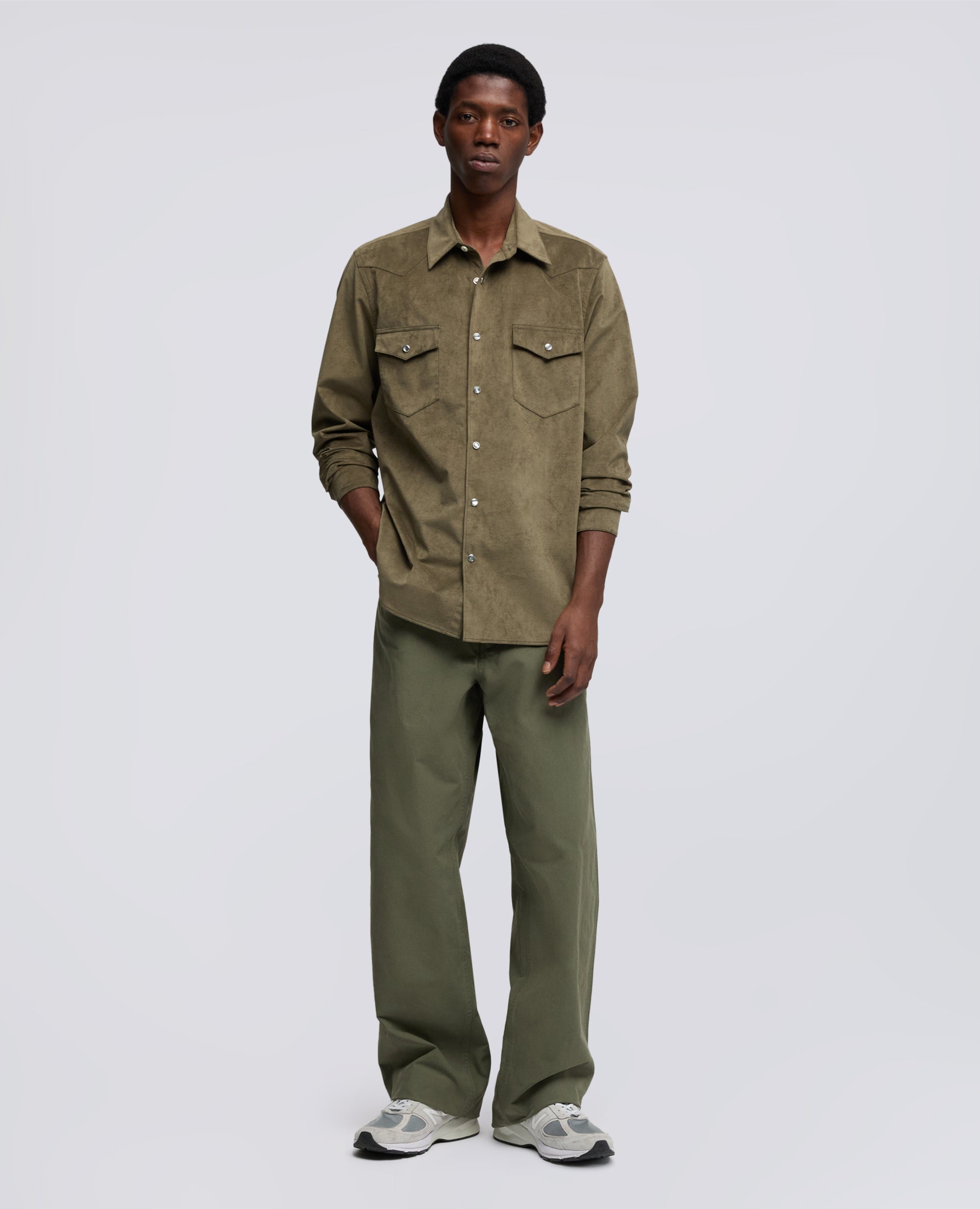 PANTALONE IN CANVAS DI COTONE TINTO PEZZA - VERDE - ASPESI