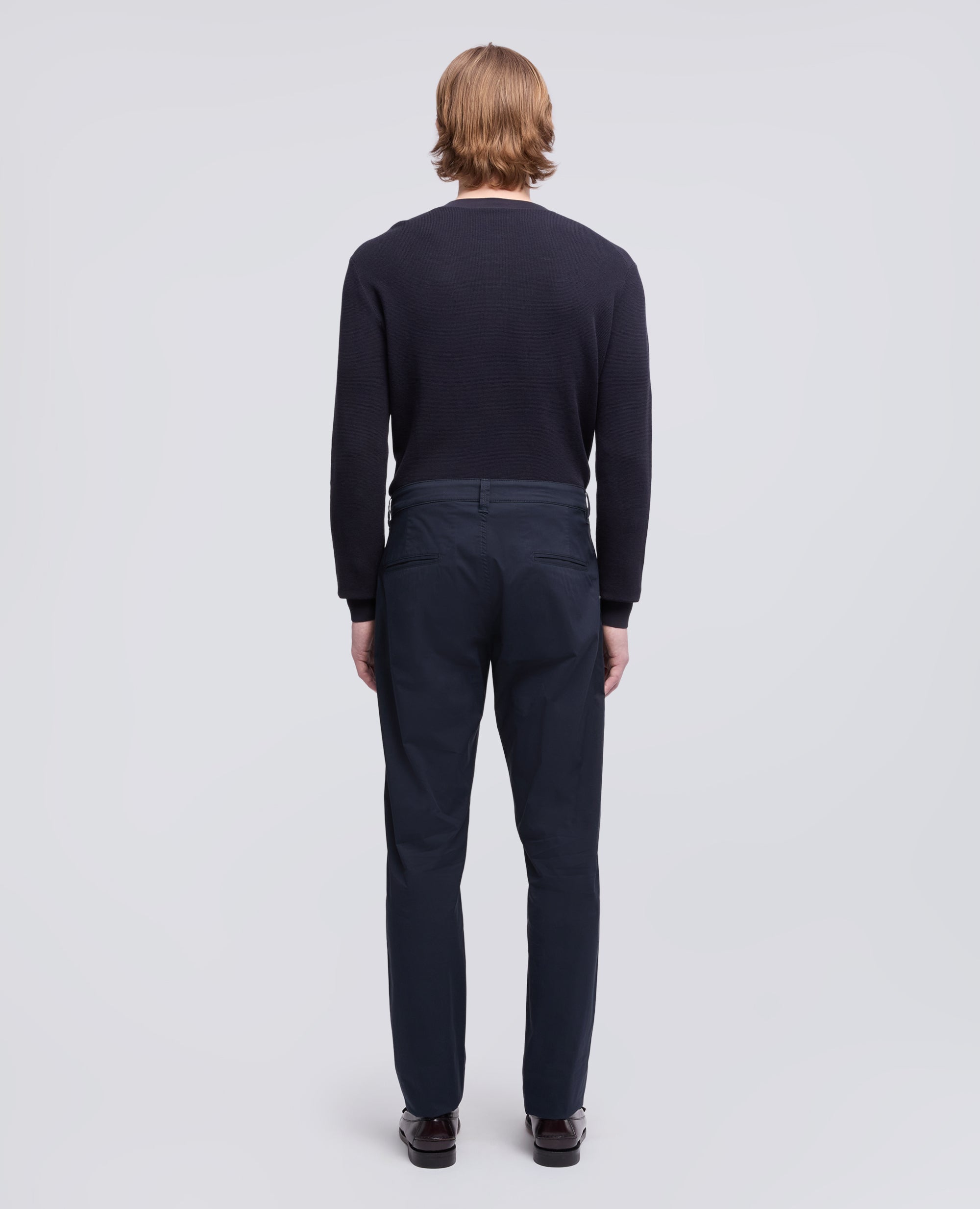 PANTALONE CHINO IN POPELINE DI COTONE E NYLON STRETCH - BLU - ASPESI